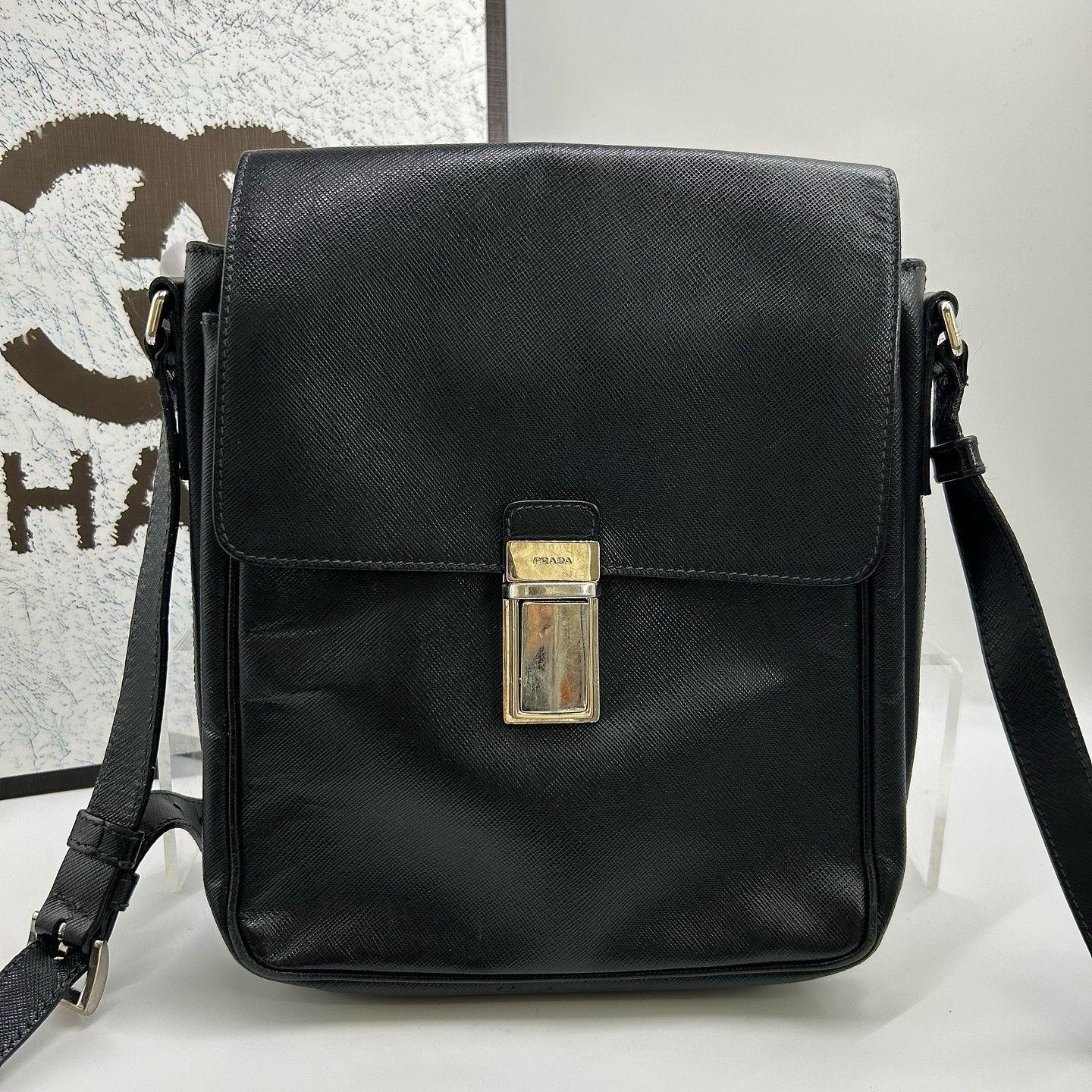Prada Prada Saffiano Leather Crossbody Bag ONE SIZE Size ONE SIZE - 2 Thumbnail