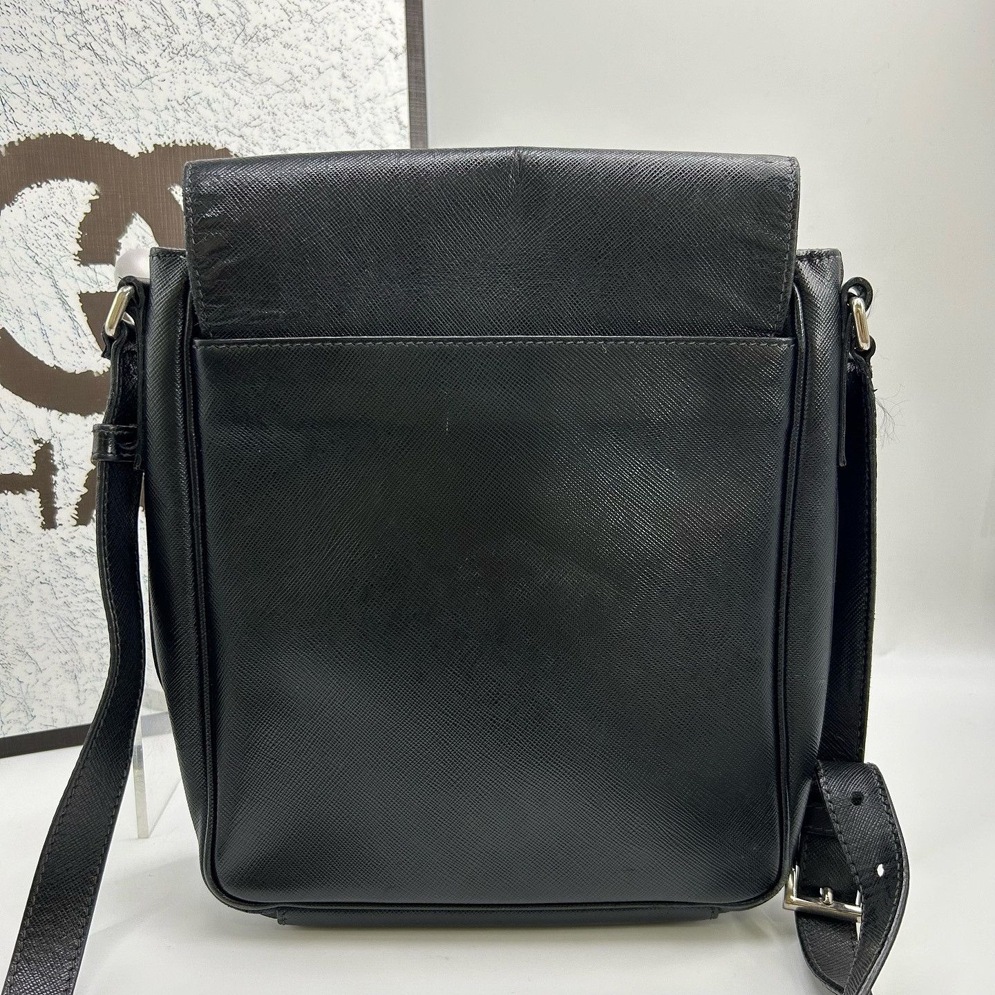 Prada Prada Saffiano Leather Crossbody Bag ONE SIZE Size ONE SIZE - 3 Thumbnail