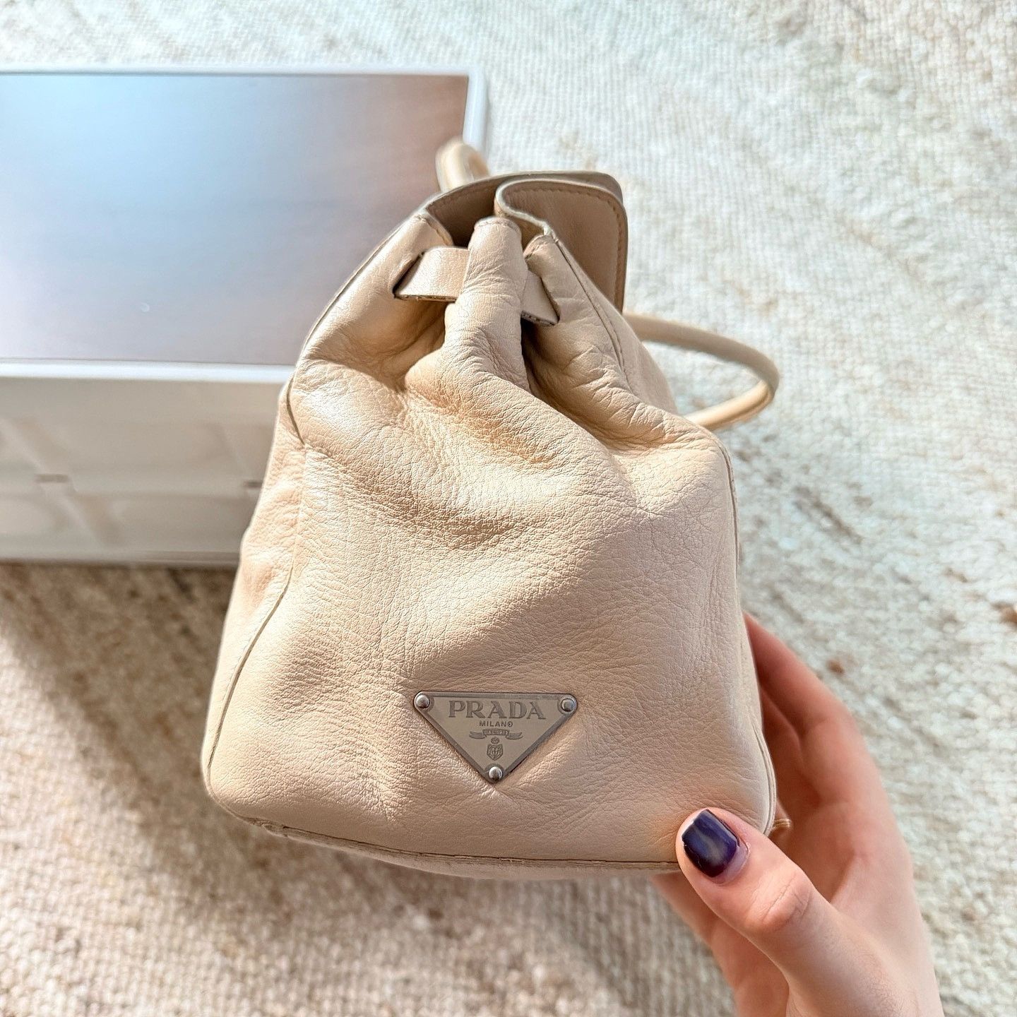 Prada Prada Cream Leather Handle Bag ONE SIZE Size ONE SIZE - 5 Thumbnail