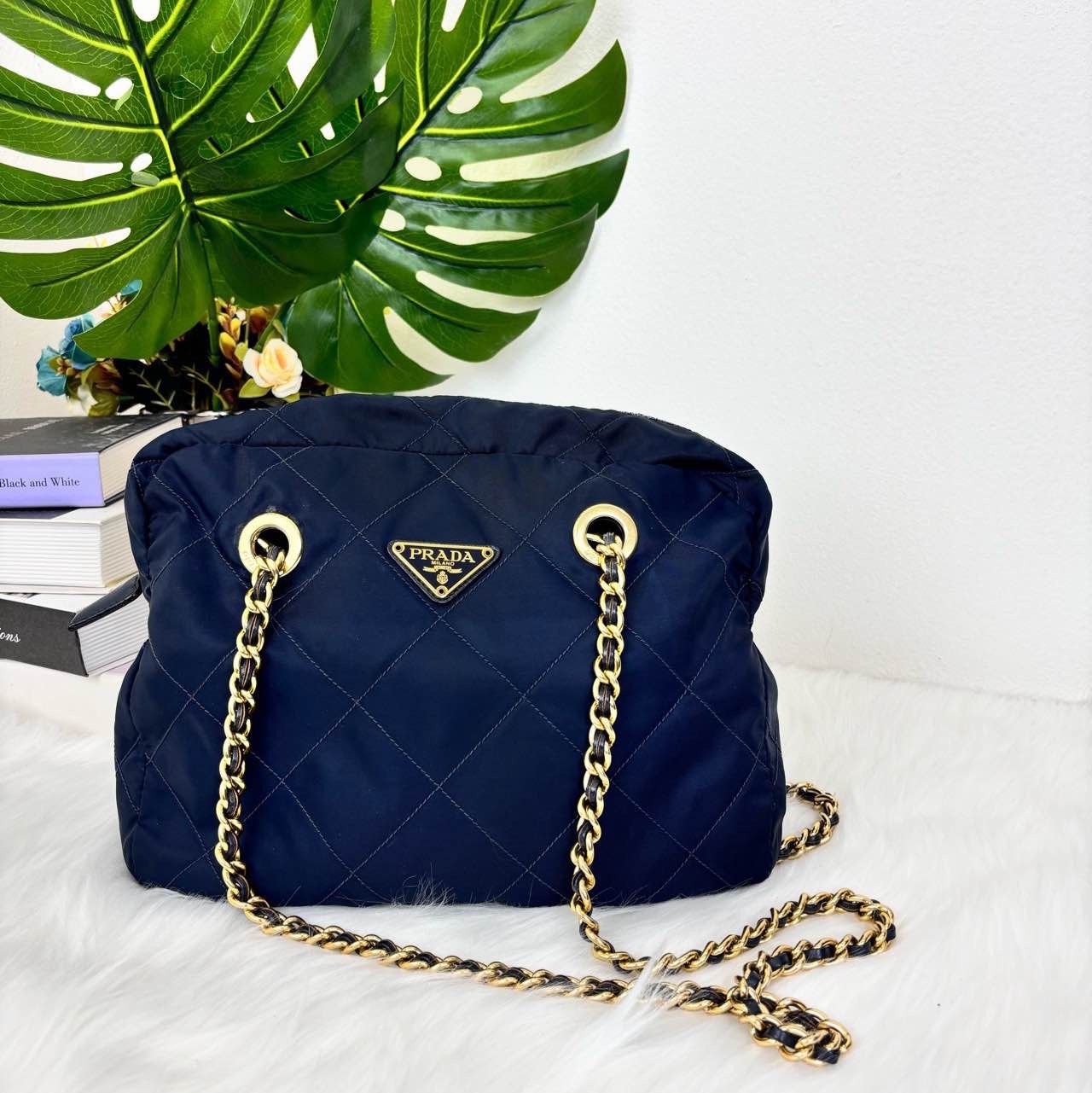 Prada Prada Quilted Nylon Chain Shoulder Bag Size ONE SIZE - 9 Thumbnail