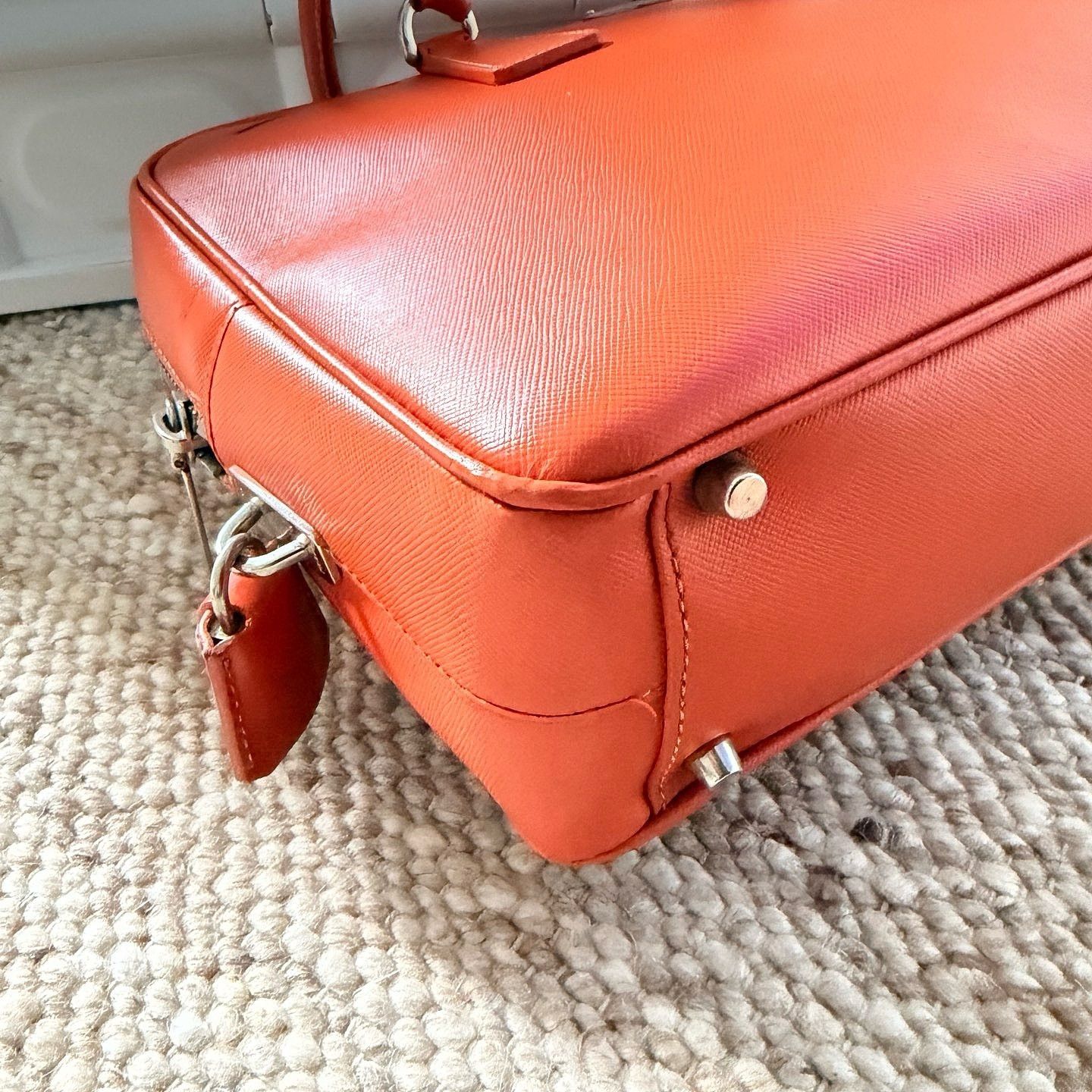 Prada Prada Orange Saffiano Leather Handle Bag Size ONE SIZE - 10 Thumbnail