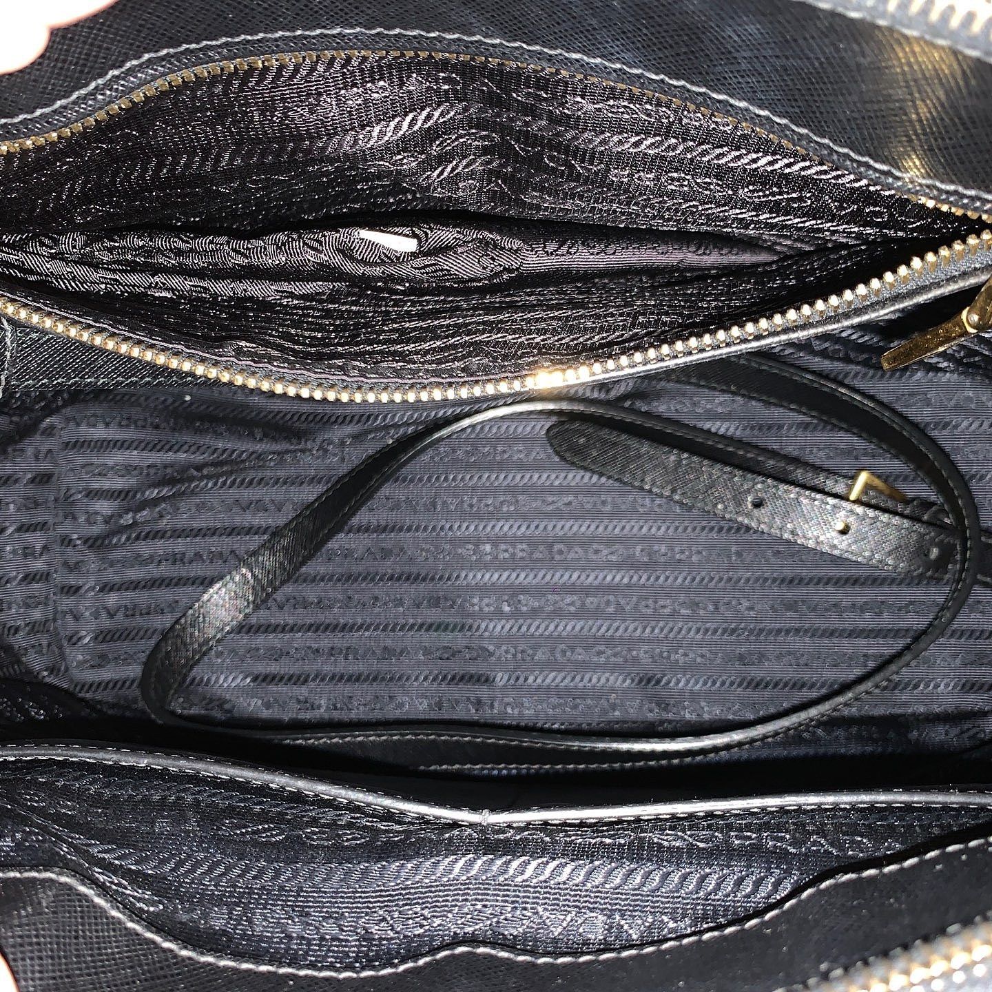 Prada Prada Saffiano Leather Triangle Logo Handle Bag Size ONE SIZE - 5 Thumbnail