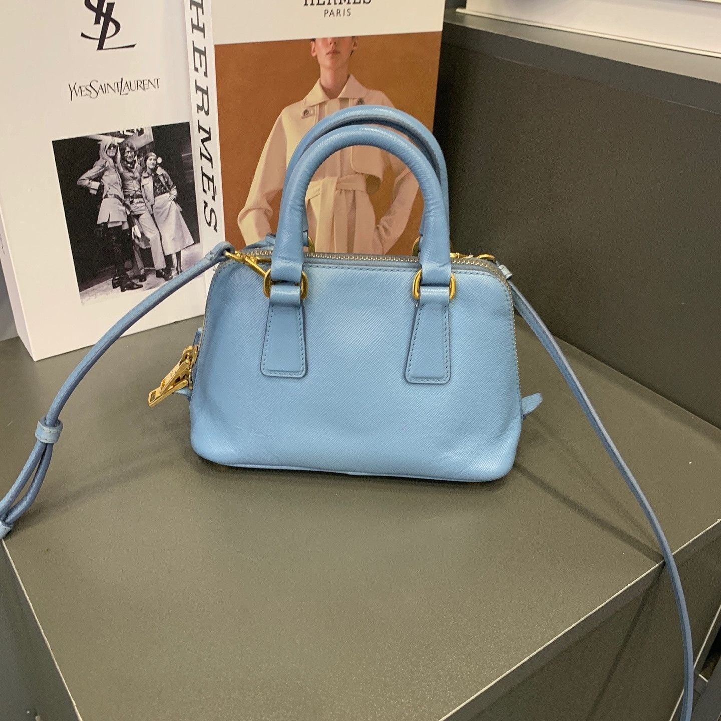 Prada Prada Saffiano Leather Handle Bag One Size Size ONE SIZE - 3 Thumbnail