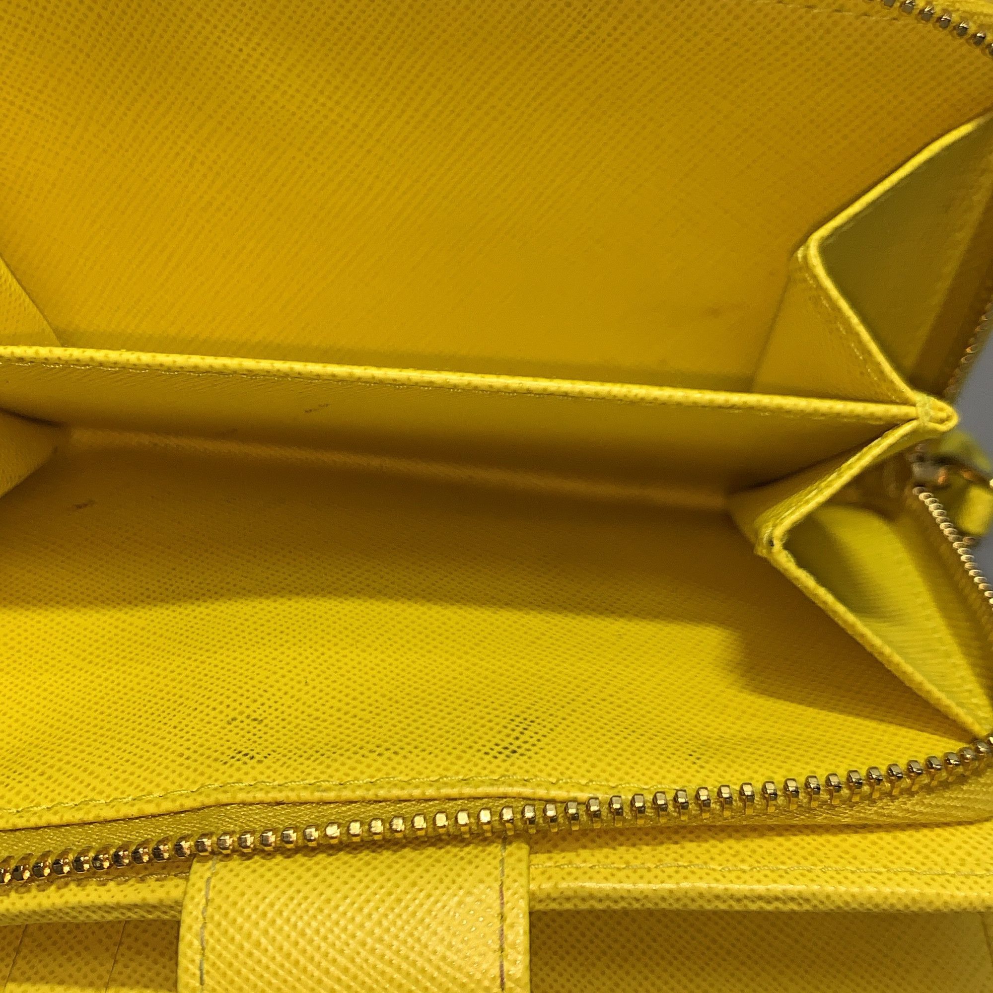 Prada Prada Saffiano Yellow Wallet Size ONE SIZE - 9 Thumbnail