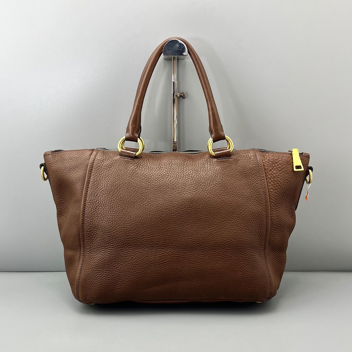 Prada Prada Pebbled Leather Tote Bag ONE SIZE Size ONE SIZE - 3 Thumbnail