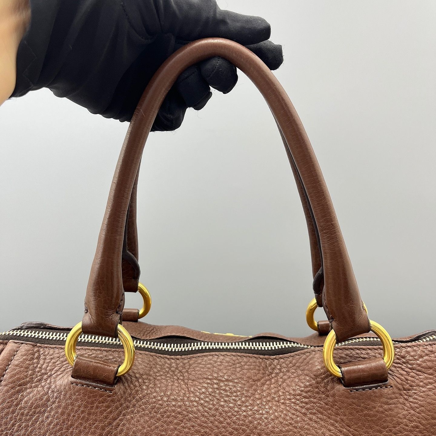 Prada Prada Pebbled Leather Tote Bag ONE SIZE Size ONE SIZE - 16 Thumbnail