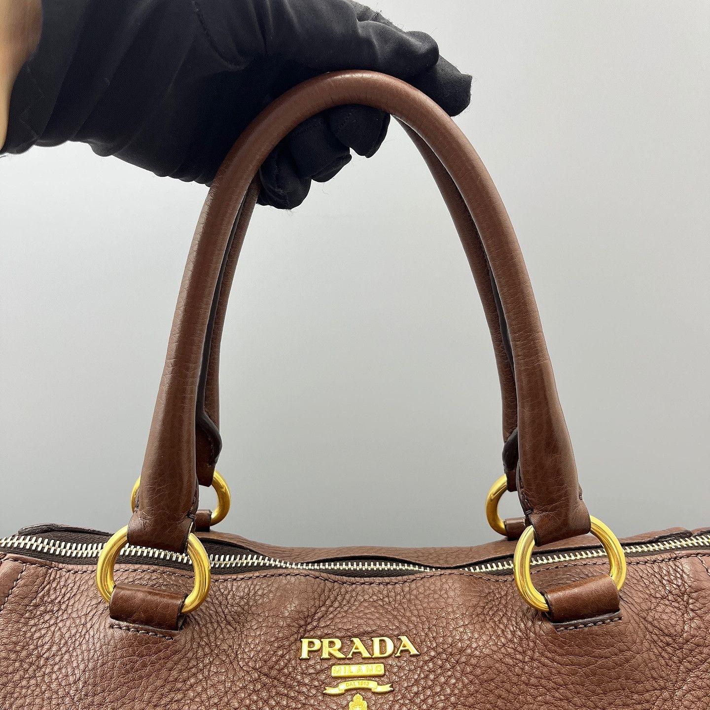 Prada Prada Pebbled Leather Tote Bag ONE SIZE Size ONE SIZE - 15 Thumbnail