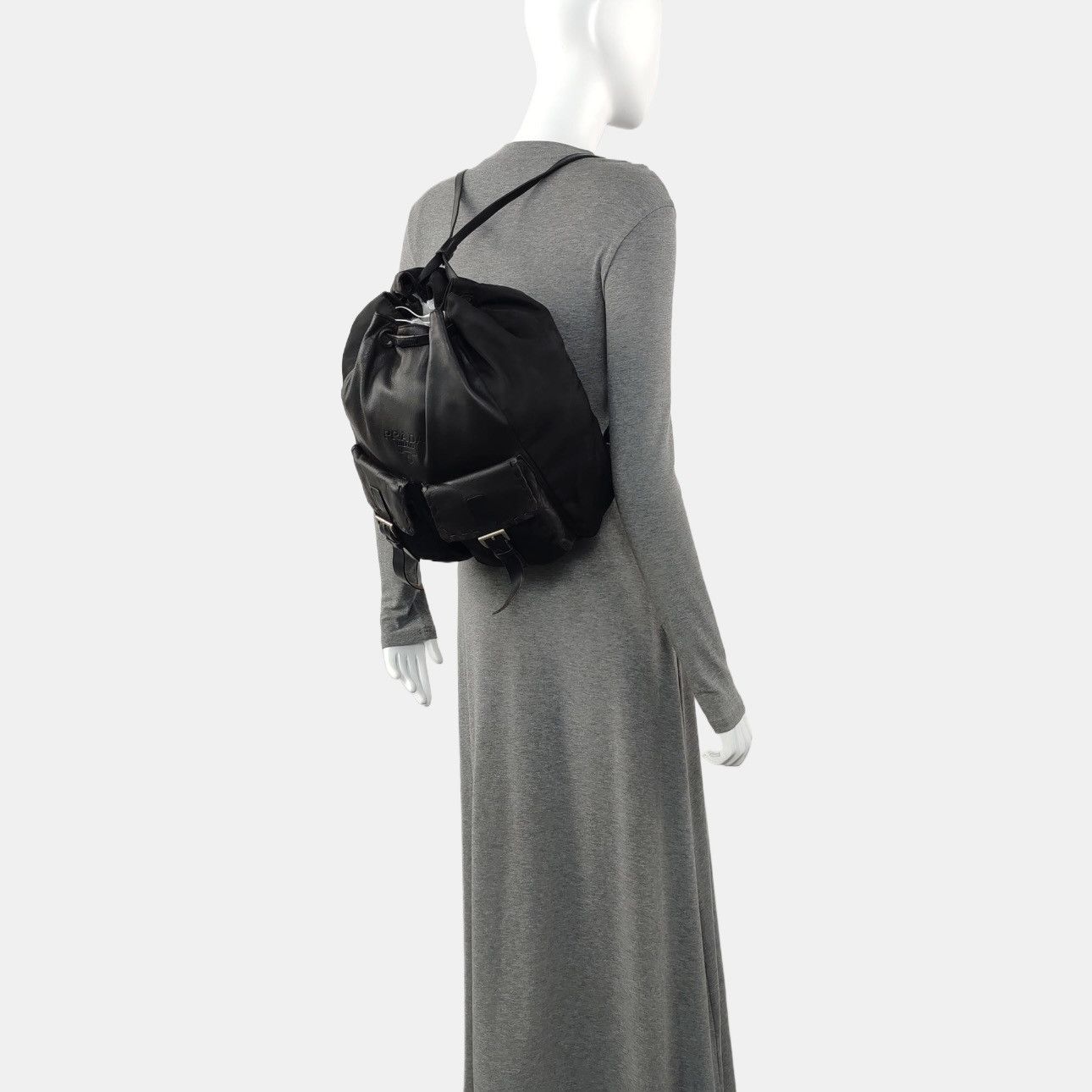 Prada Prada Vintage Leather Nylon Backpack One Size Size ONE SIZE - 6 Thumbnail