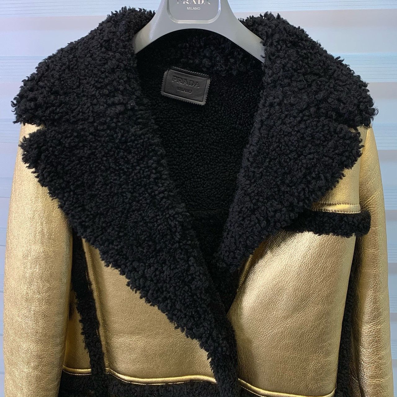 Prada Prada Metallic Leather Shearling Coat Size 38 Size XS / US 0-2 / IT 36-38 - 5 Thumbnail
