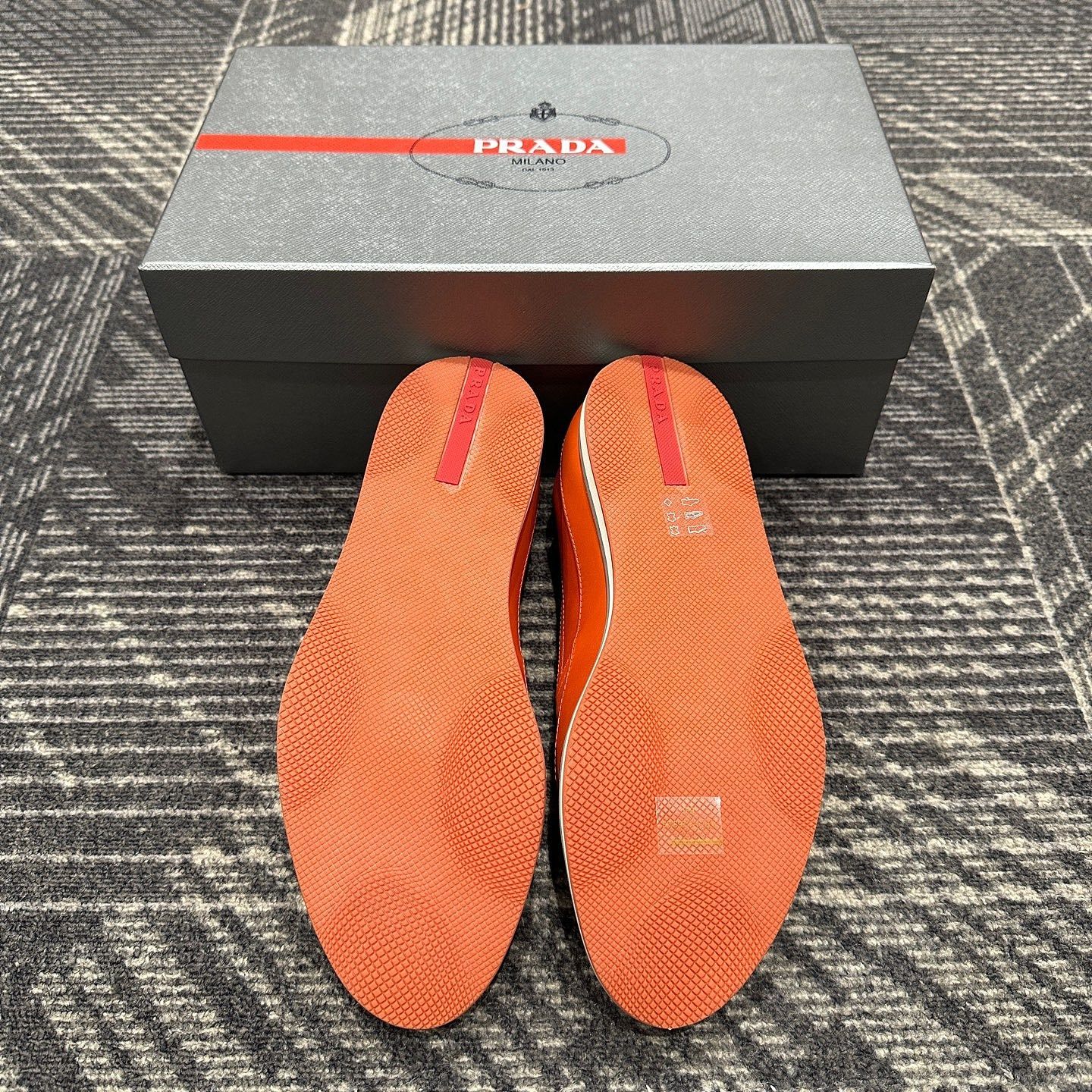 Prada Prada Orange Leather Slip On Sneakers Size US 7.5 Size US 7.5 / EU 40-41 - 4 Thumbnail