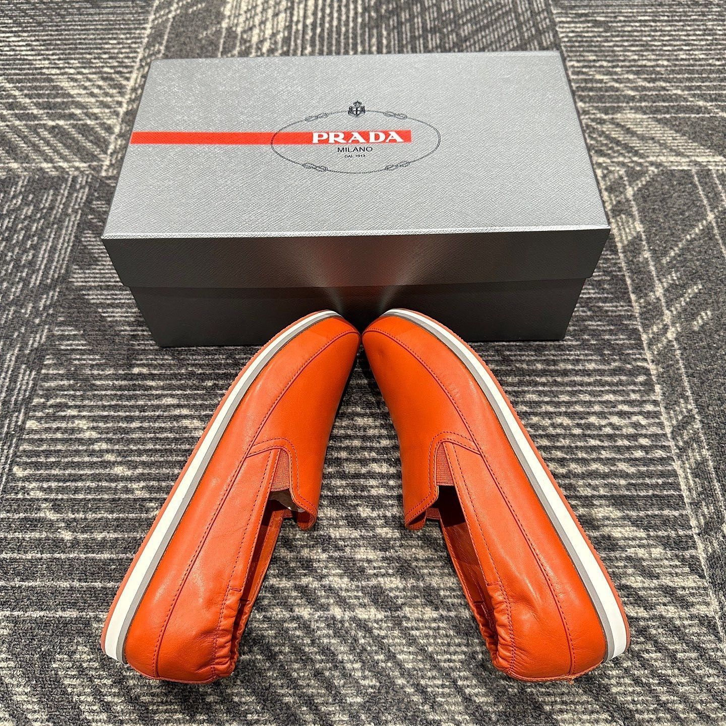 Prada Prada Orange Leather Slip On Sneakers Size US 7.5 Size US 7.5 / EU 40-41 - 6 Thumbnail