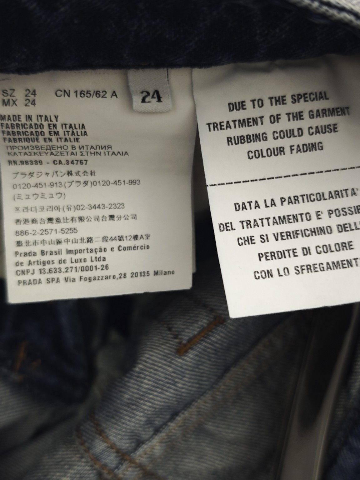 Prada Prada Washed Denim Jeans Size 24 Size 24" / US 00 / IT 34 - 4 Thumbnail