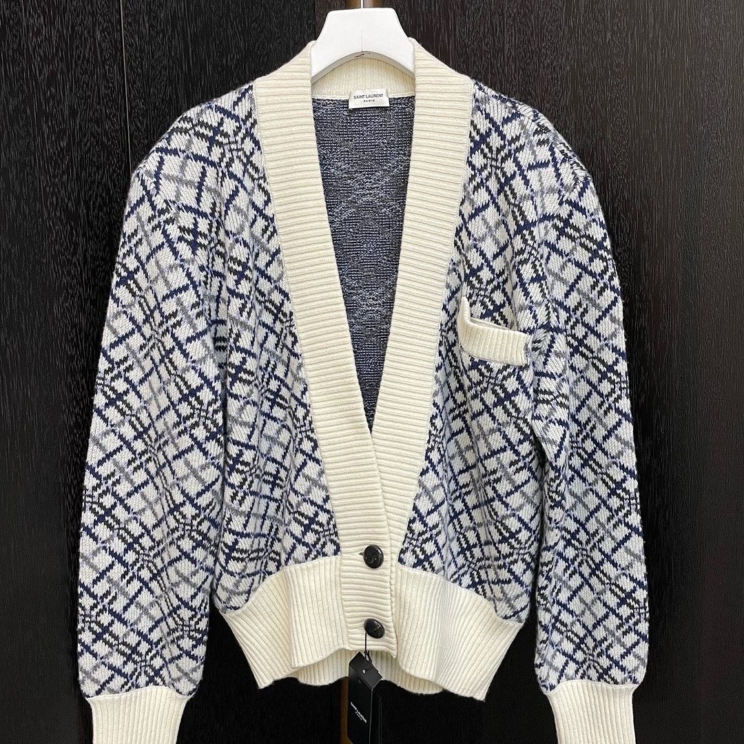Saint Laurent Paris Saint Laurent Geometric Cardigan Size XL Size XL / US 12-14 / IT 48-50 - 6 Thumbnail