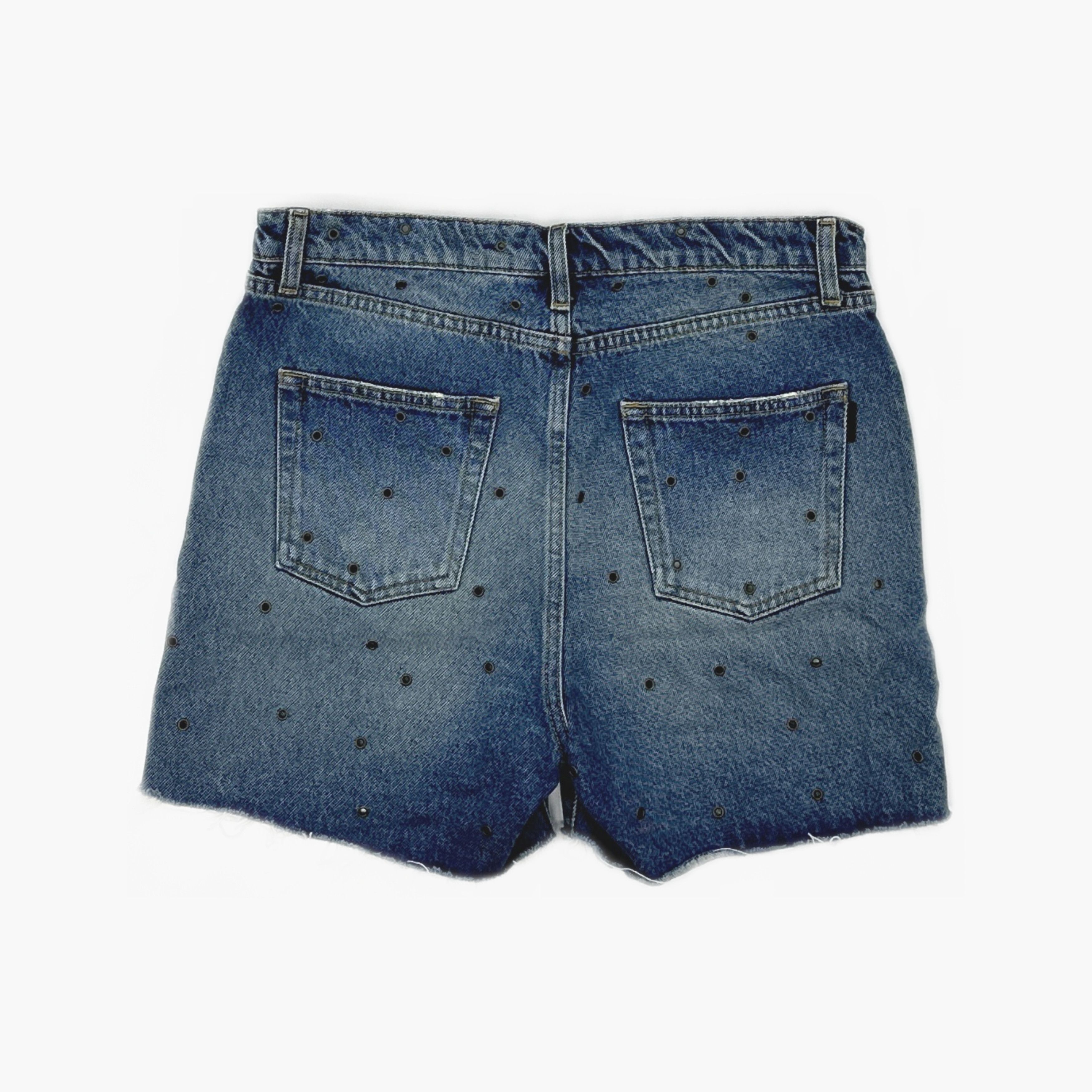 Saint Laurent Paris Saint Laurent Grommet Frayed Denim Shorts Size 31 Size 31" - 2 Thumbnail