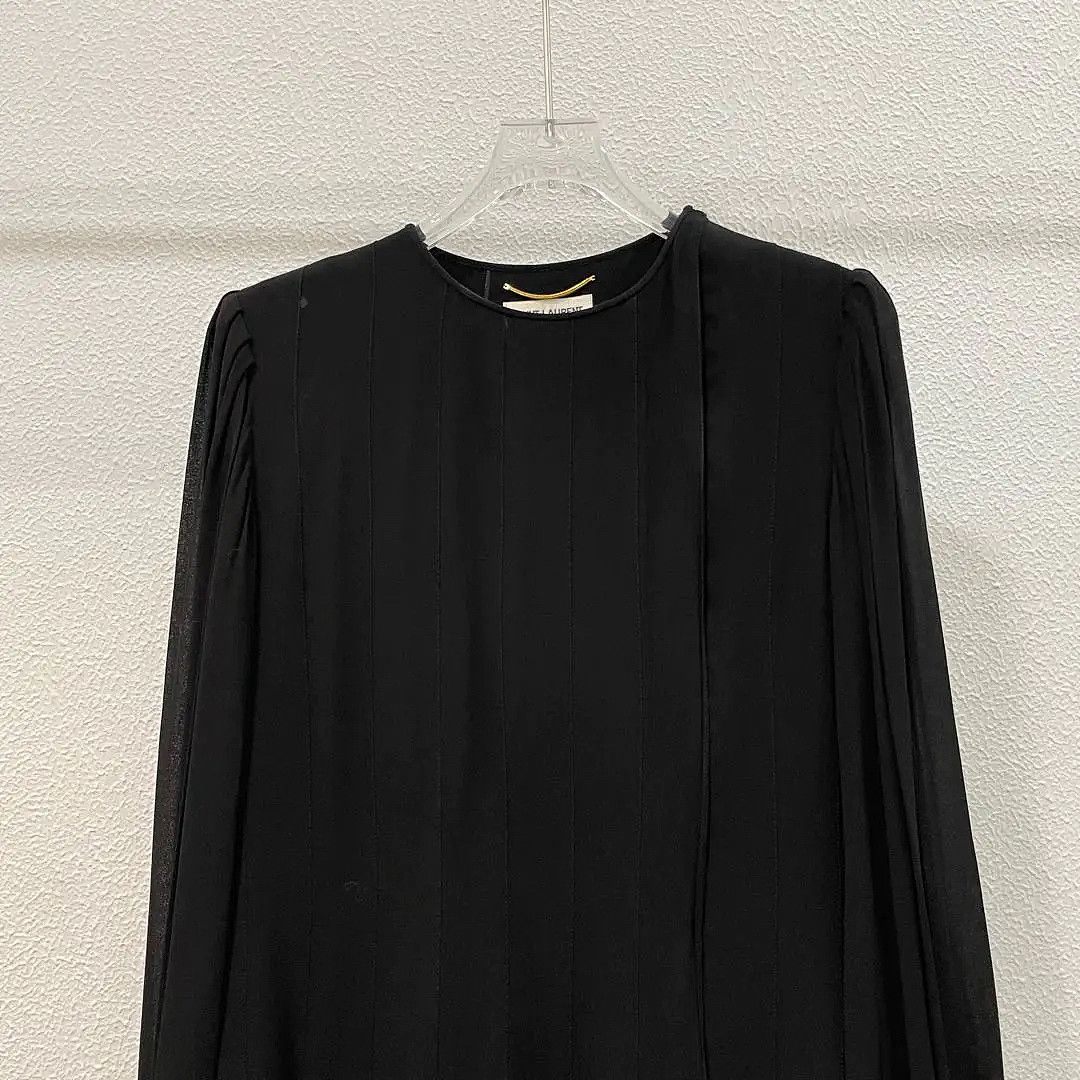 Saint Laurent Paris Saint Laurent Black Viscose Mini Dress Size 36 Size XS / US 0-2 / IT 36-38 - 6 Thumbnail