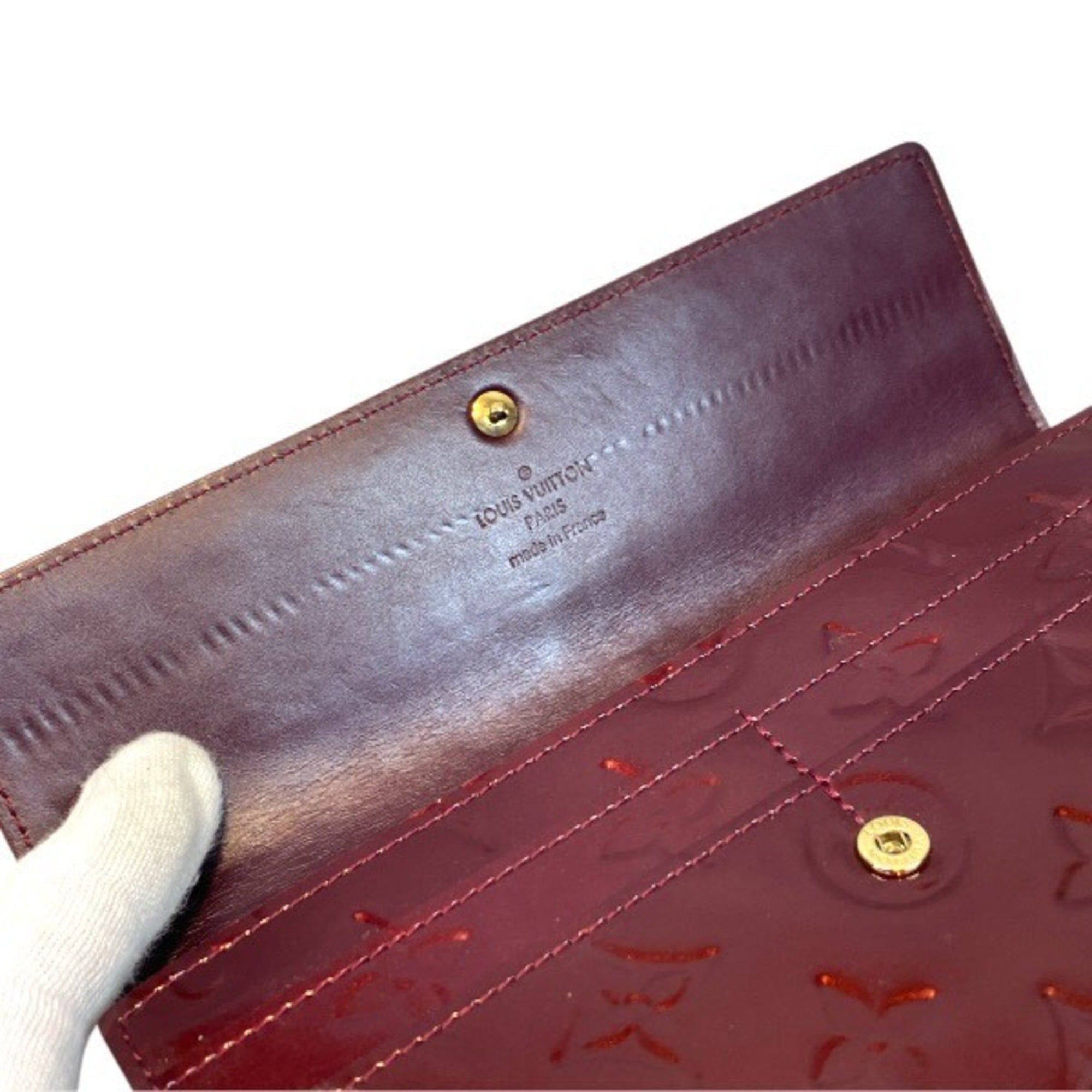 Louis Vuitton Louis Vuitton Vernis Portefeuille Sarah M93524 Long Wallet, Bi-fold Women's Size ONE SIZE - 8 Thumbnail