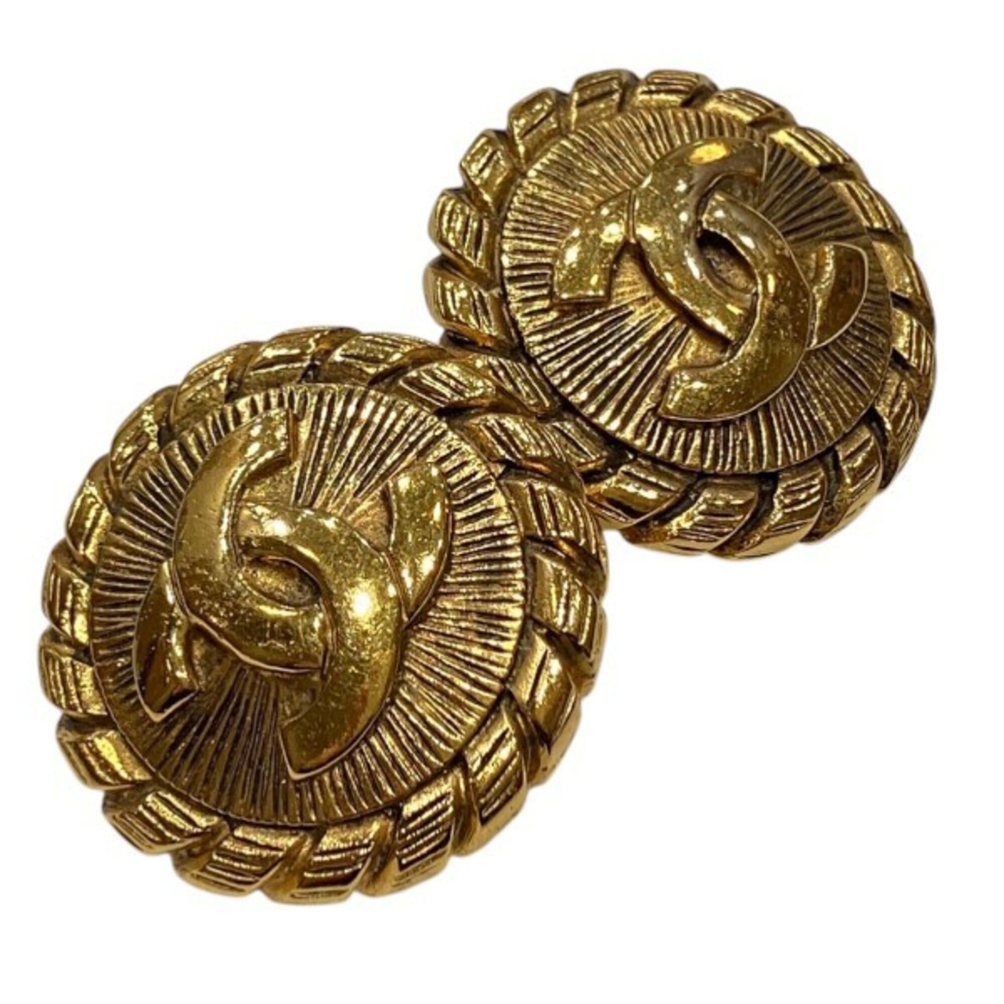 Chanel Chanel Coco Mark Gold Vintage Brand Earrings for Women Size ONE SIZE - 9 Thumbnail