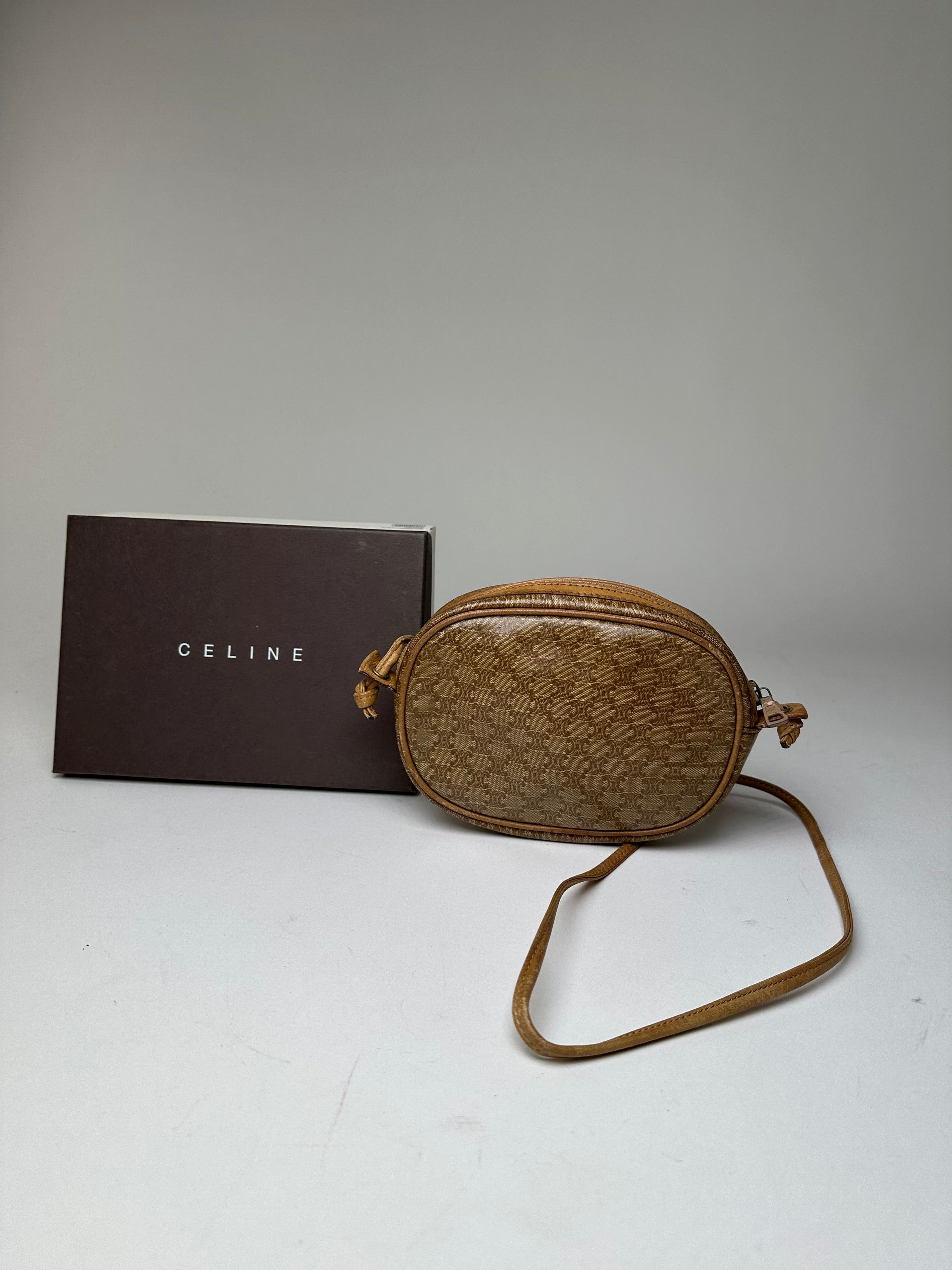 Celine Vintage Macadam Canvas Camera Crossbody Bag Beige Size ONE SIZE - 2 Thumbnail