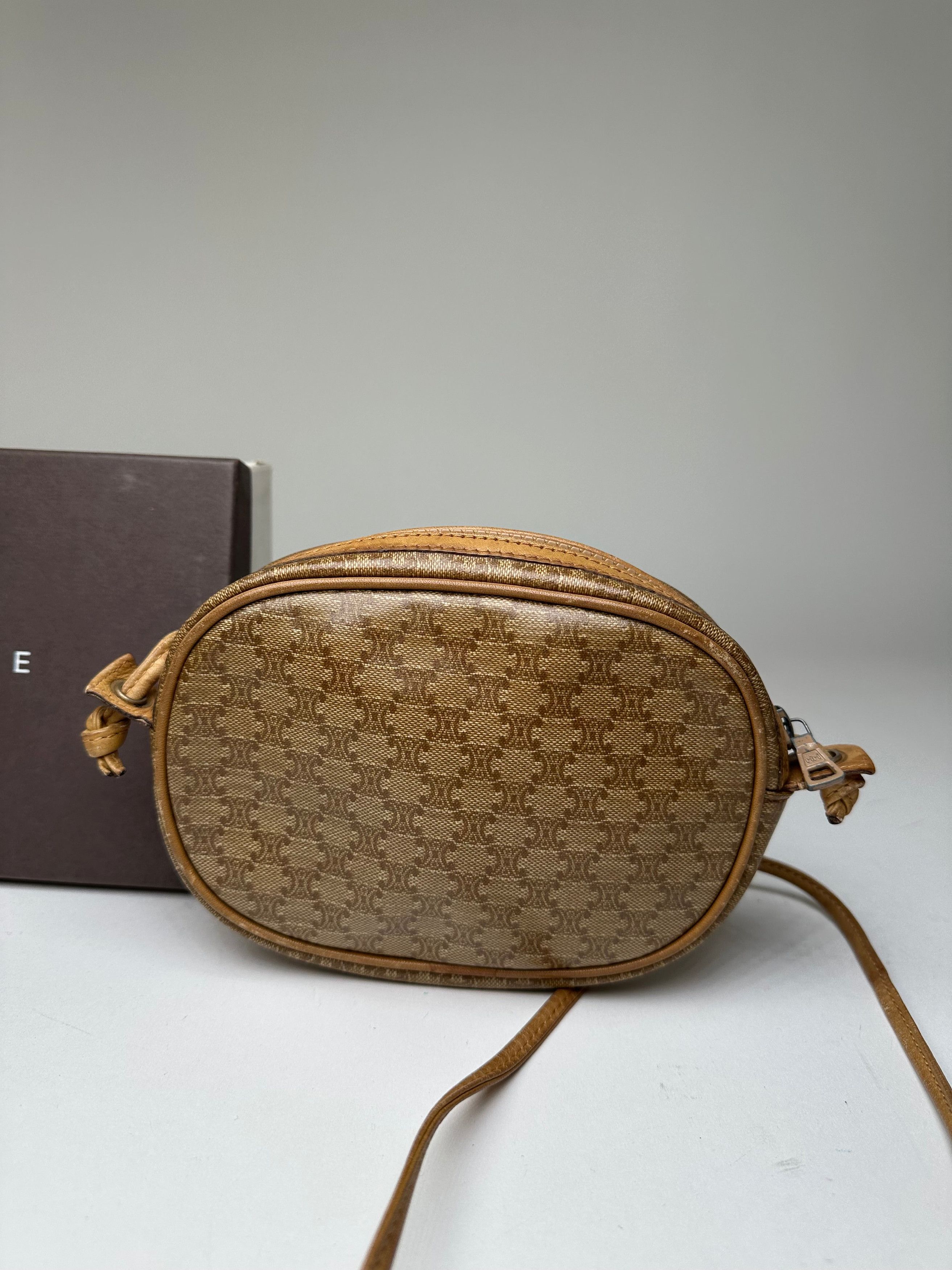 Celine Vintage Macadam Canvas Camera Crossbody Bag Beige Size ONE SIZE - 13 Thumbnail