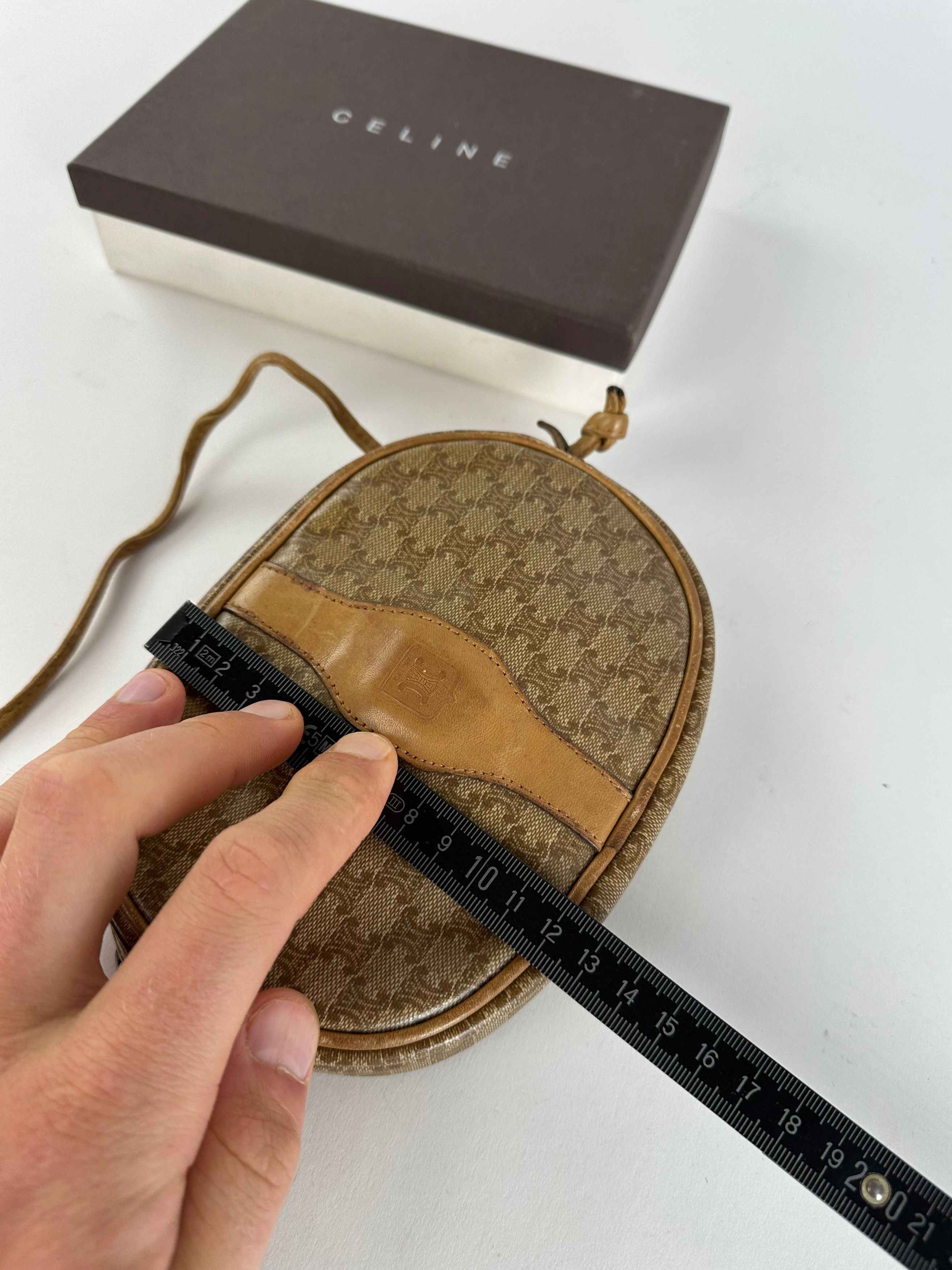 Celine Vintage Macadam Canvas Camera Crossbody Bag Beige Size ONE SIZE - 10 Thumbnail