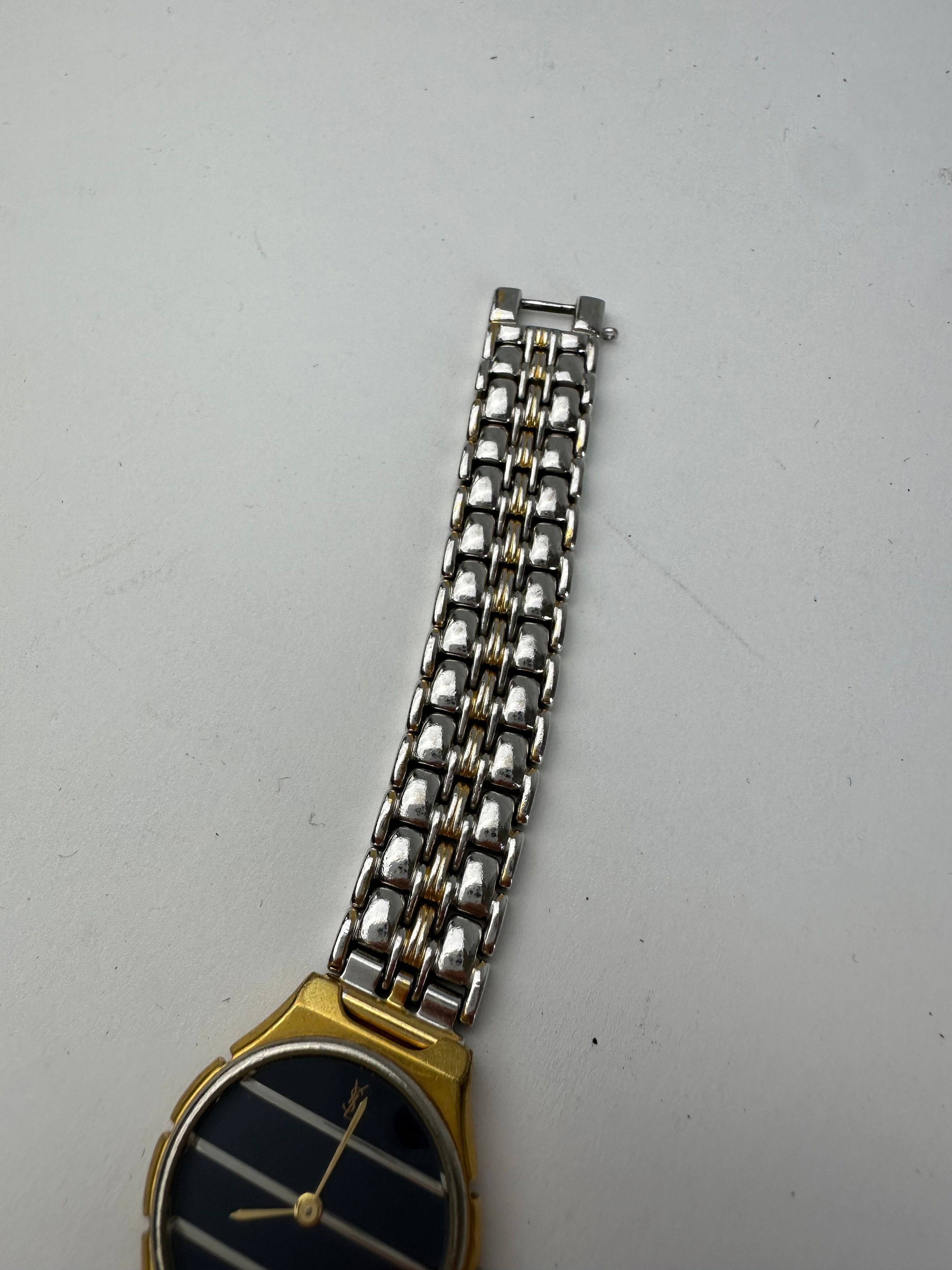 Yves Saint Laurent Vintage Two-Tone Ladies Watch Black Dial Size ONE SIZE - 7 Thumbnail