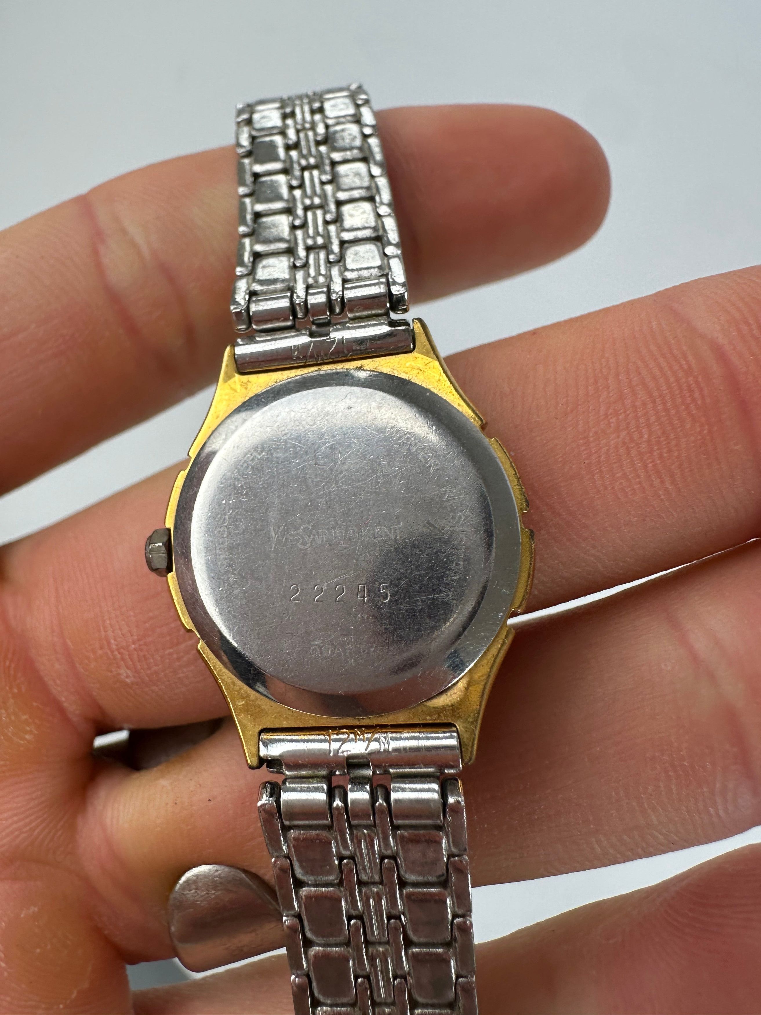 Yves Saint Laurent Vintage Two-Tone Ladies Watch Black Dial Size ONE SIZE - 3 Thumbnail