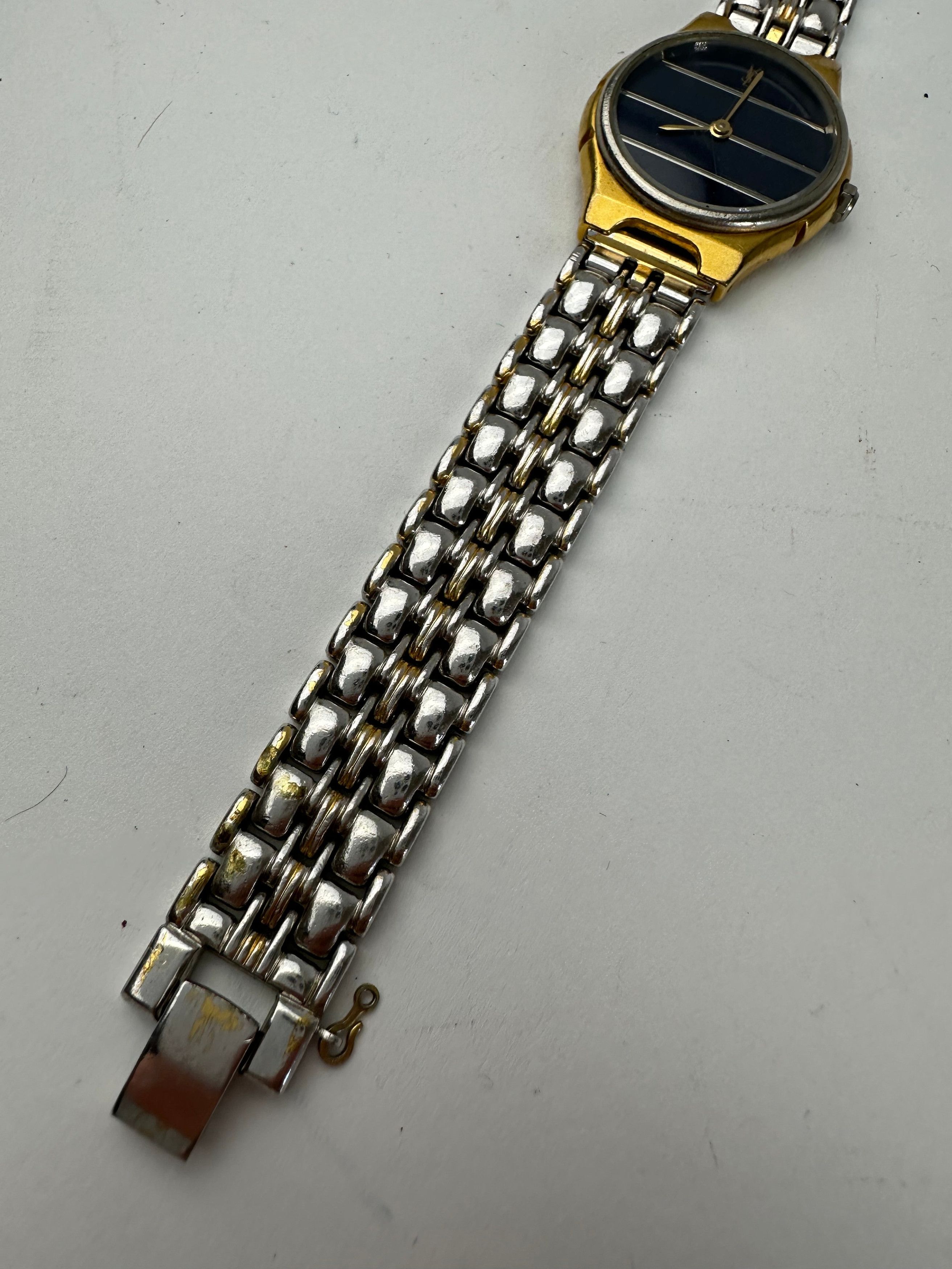 Yves Saint Laurent Vintage Two-Tone Ladies Watch Black Dial Size ONE SIZE - 9 Thumbnail