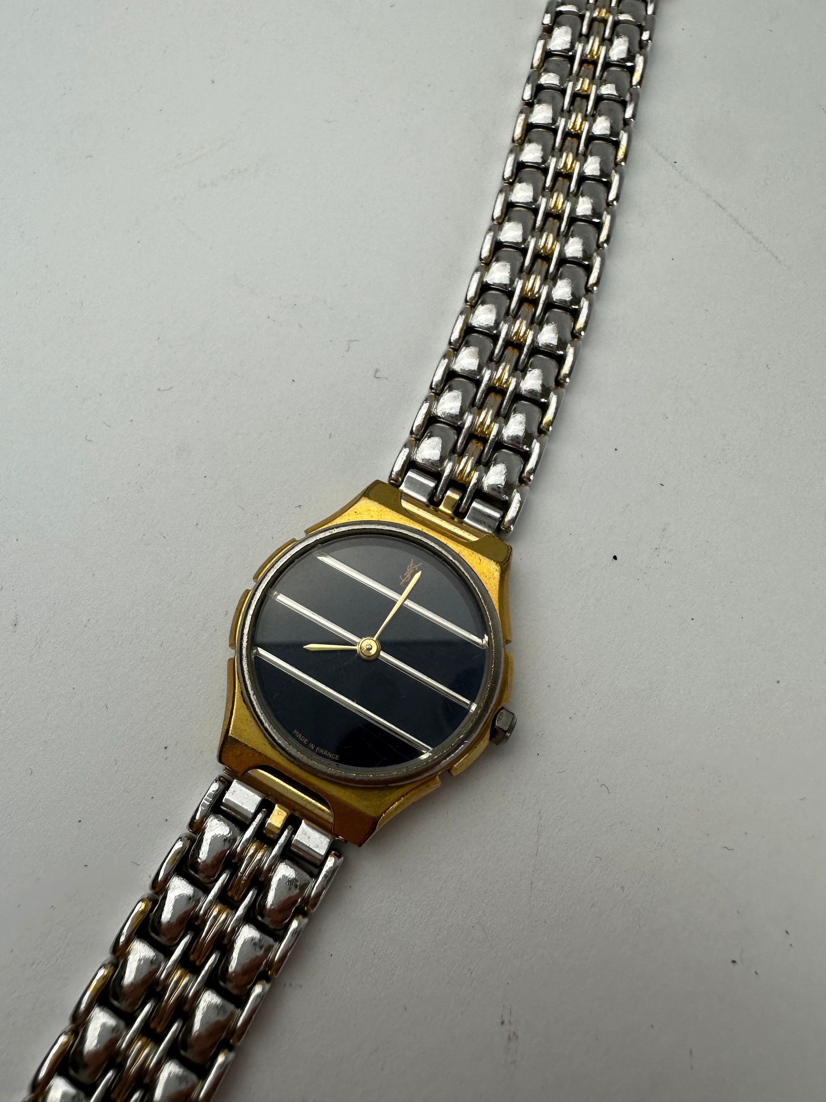 Yves Saint Laurent Vintage Two-Tone Ladies Watch Black Dial Size ONE SIZE - 2 Thumbnail
