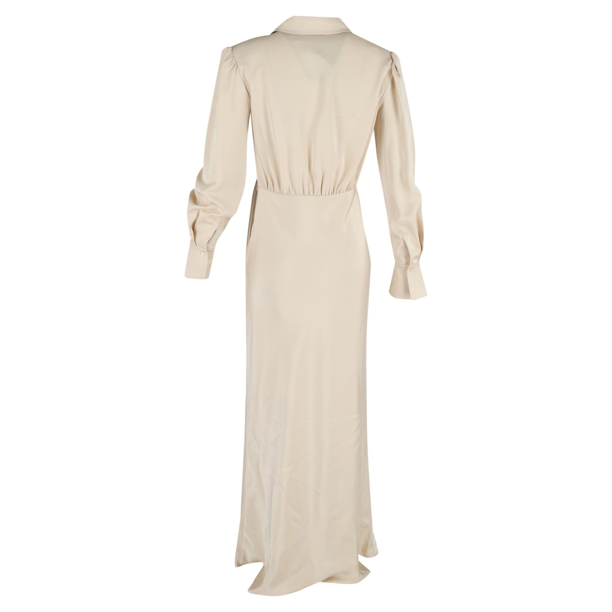 Self-Portrait Self-Portrait Embroidered-Design Maxi Dress in Cream Satin Size XXS / US 00 / IT 34 - 3 Thumbnail