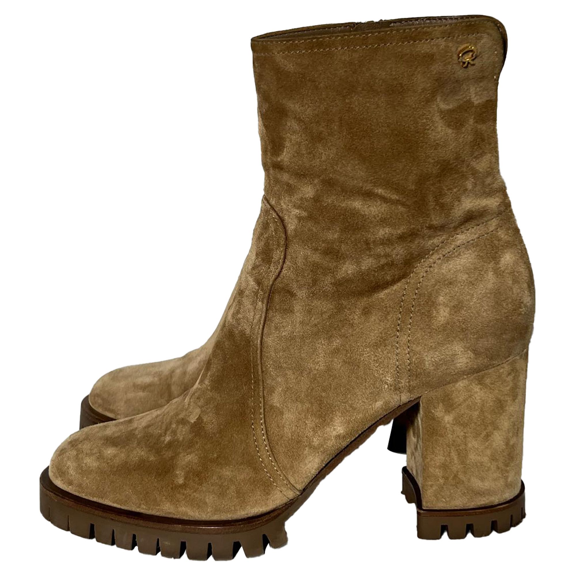 Gianvito Rossi Gianvito Rossi Timber Zipped Ankle Boots in Brown Suede Size US 11.5 / IT 41.5 - 3 Thumbnail