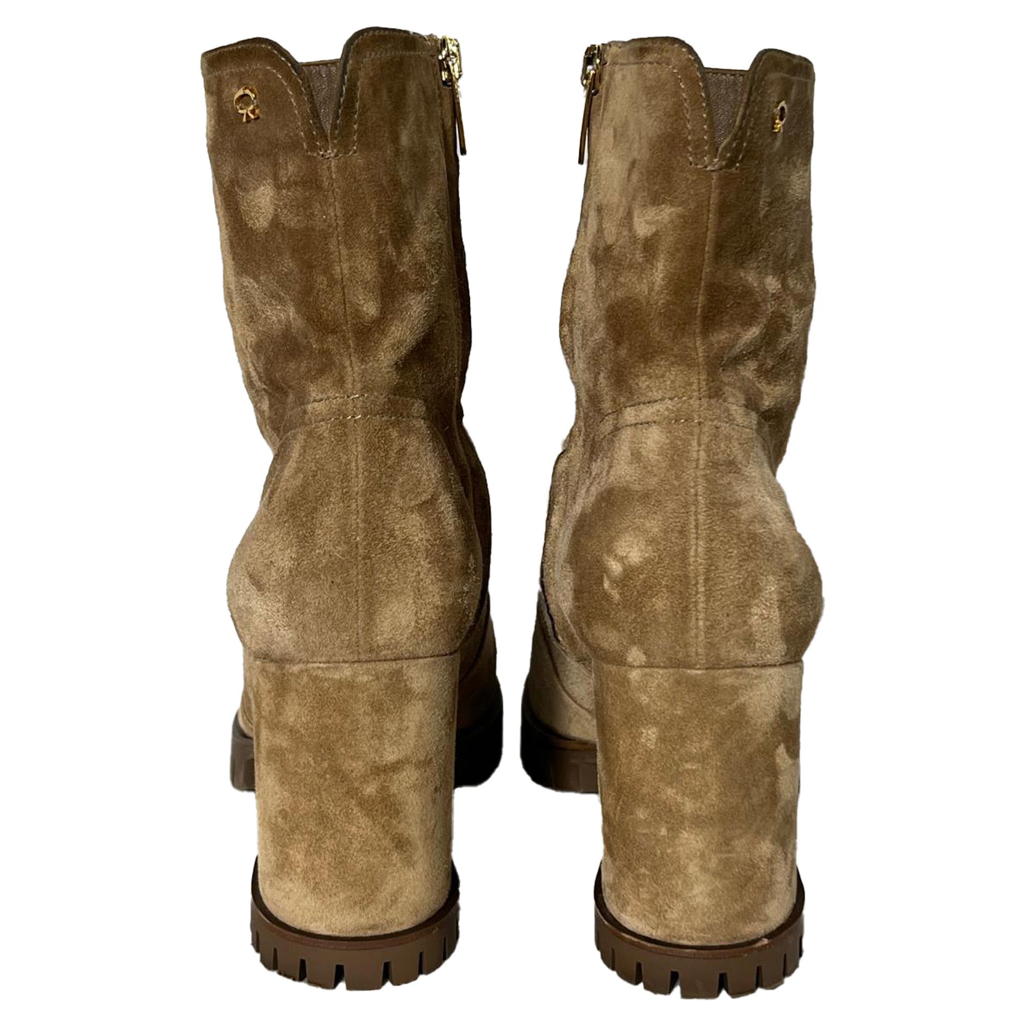 Gianvito Rossi Gianvito Rossi Timber Zipped Ankle Boots in Brown Suede Size US 11.5 / IT 41.5 - 5 Thumbnail