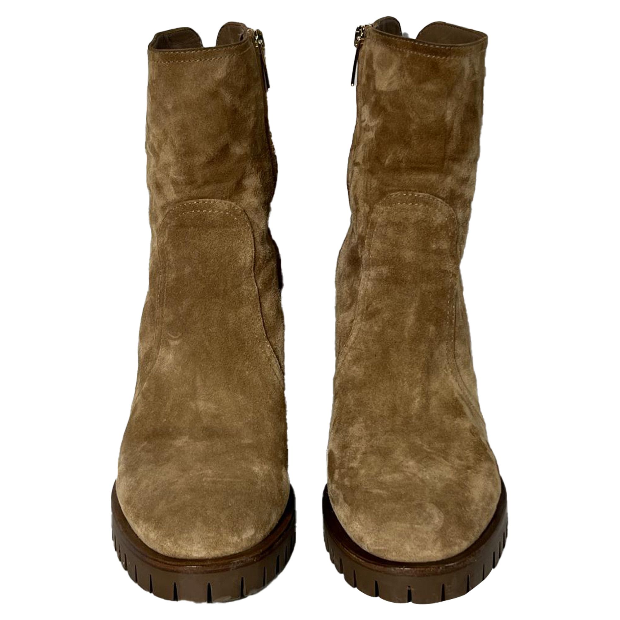 Gianvito Rossi Gianvito Rossi Timber Zipped Ankle Boots in Brown Suede Size US 11.5 / IT 41.5 - 2 Thumbnail