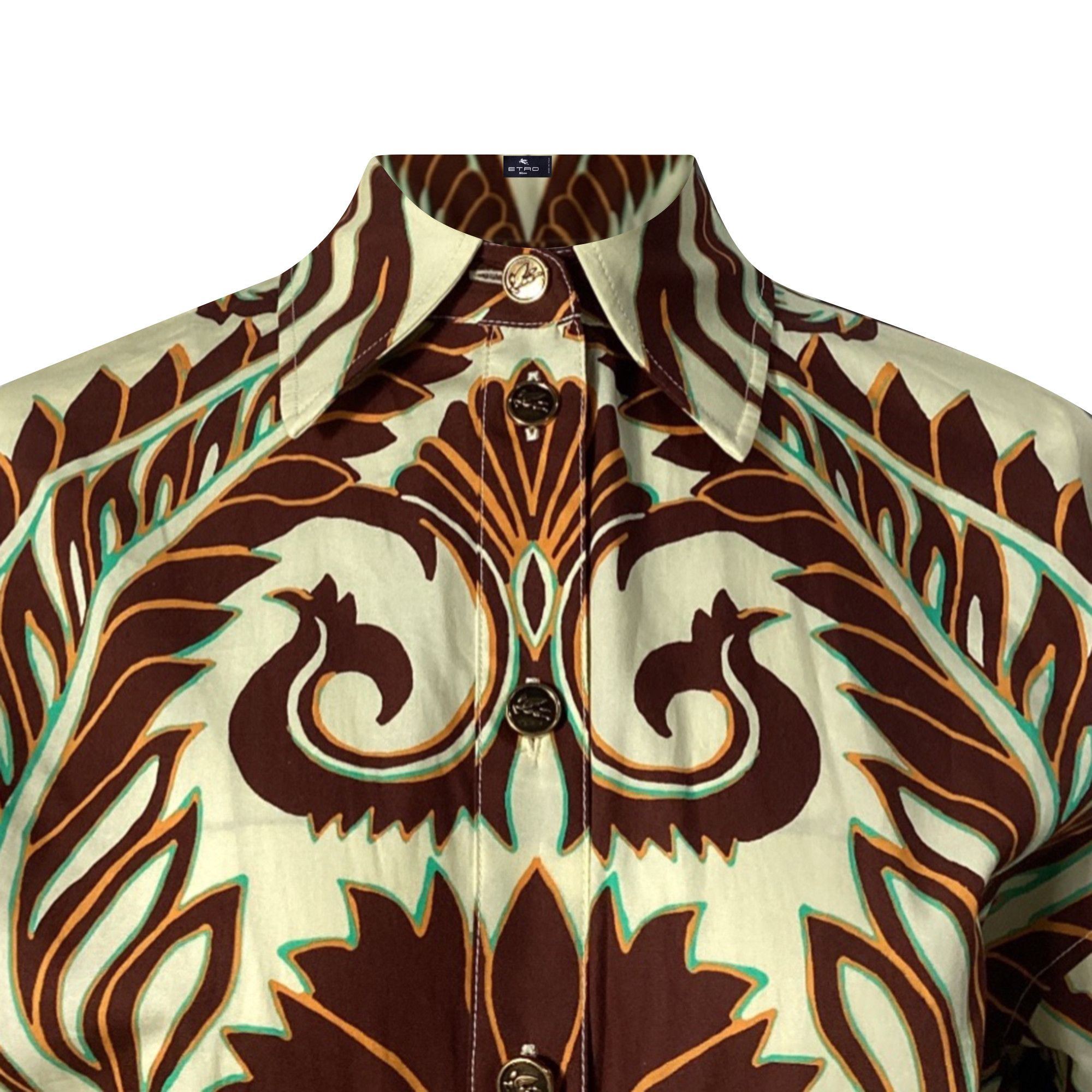Etro Etro Graphic-Print Midi Shirt Dress in Multicolor Cotton Size XXS / US 00 / IT 34 - 3 Thumbnail