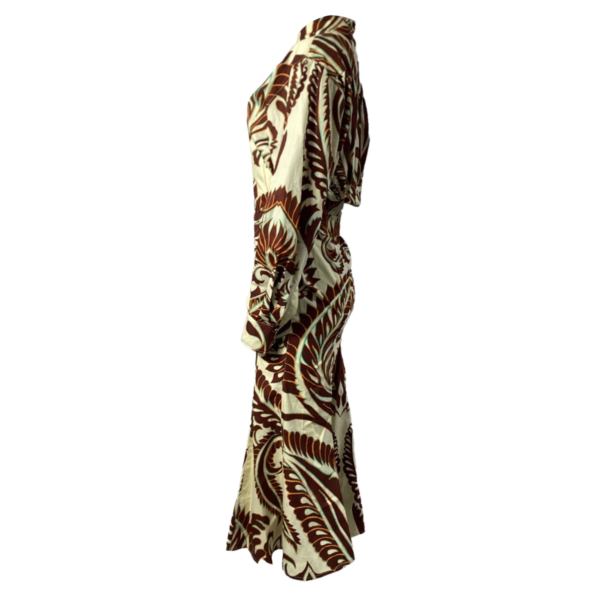 Etro Etro Graphic-Print Midi Shirt Dress in Multicolor Cotton Size XXS / US 00 / IT 34 - 2 Thumbnail