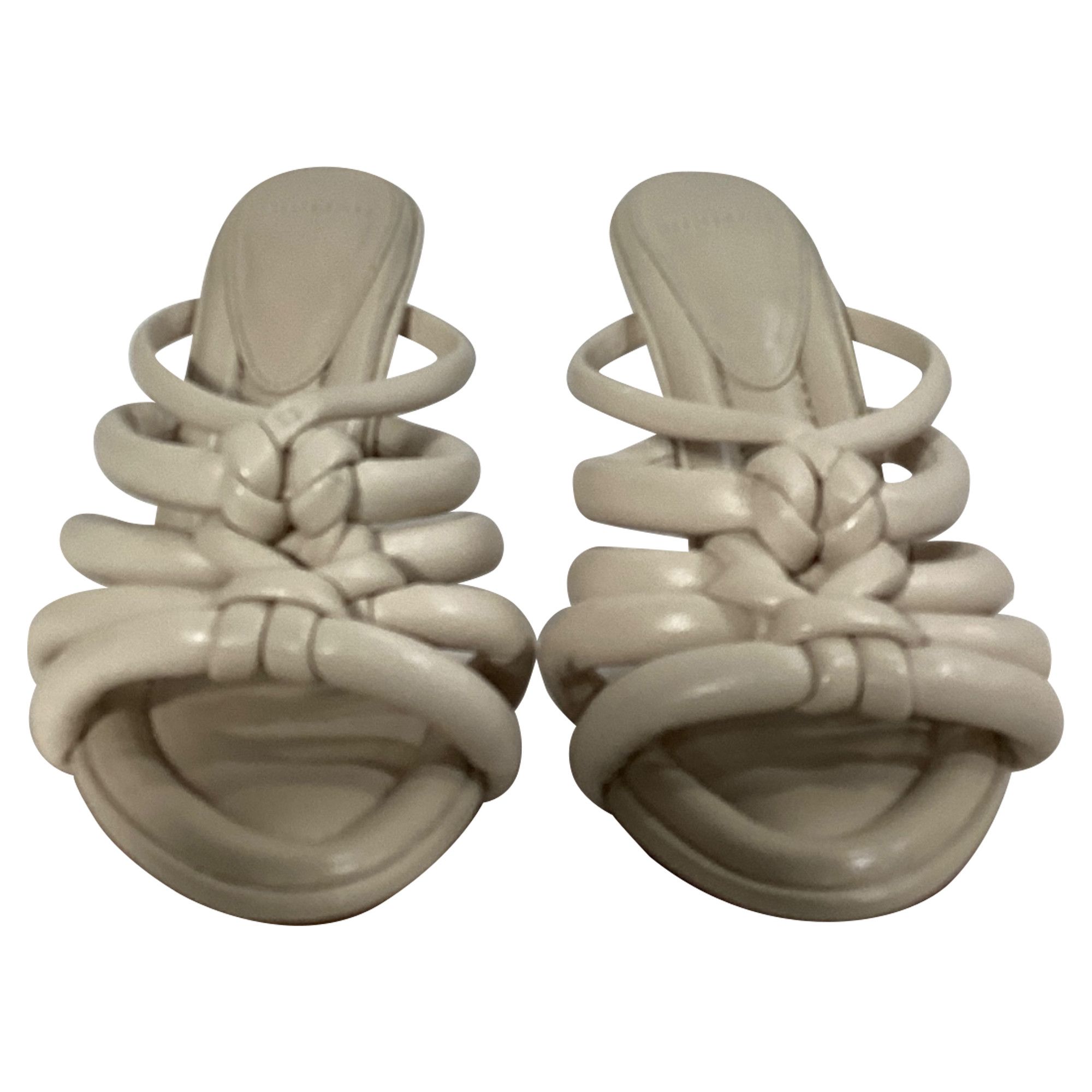 Alexandre Birman Alexandre Birman Maeva 85 Knotted Sandals In Ivory Leather Size US 9 / IT 39 - 2 Thumbnail
