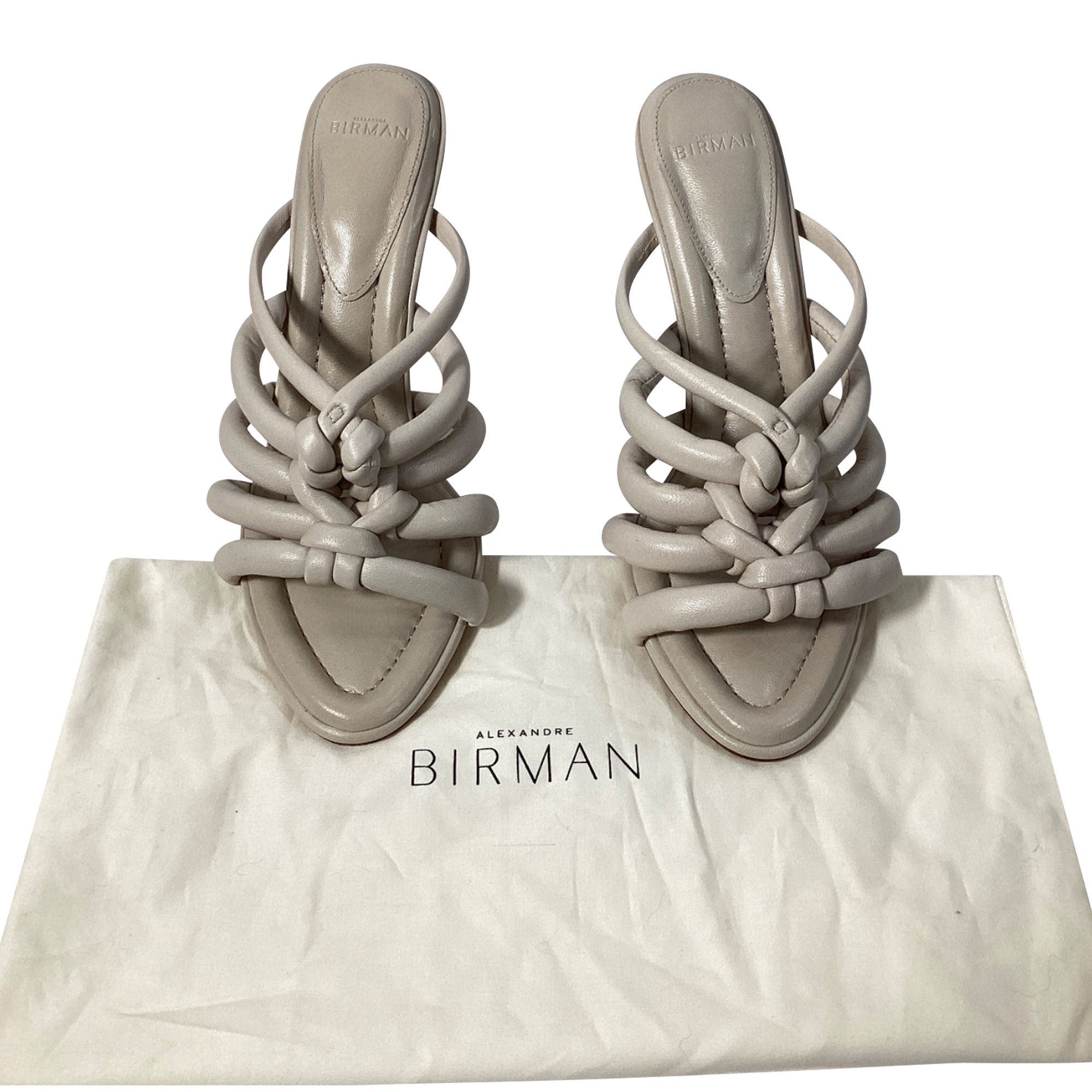 Alexandre Birman Alexandre Birman Maeva 85 Knotted Sandals In Ivory Leather Size US 9 / IT 39 - 7 Thumbnail