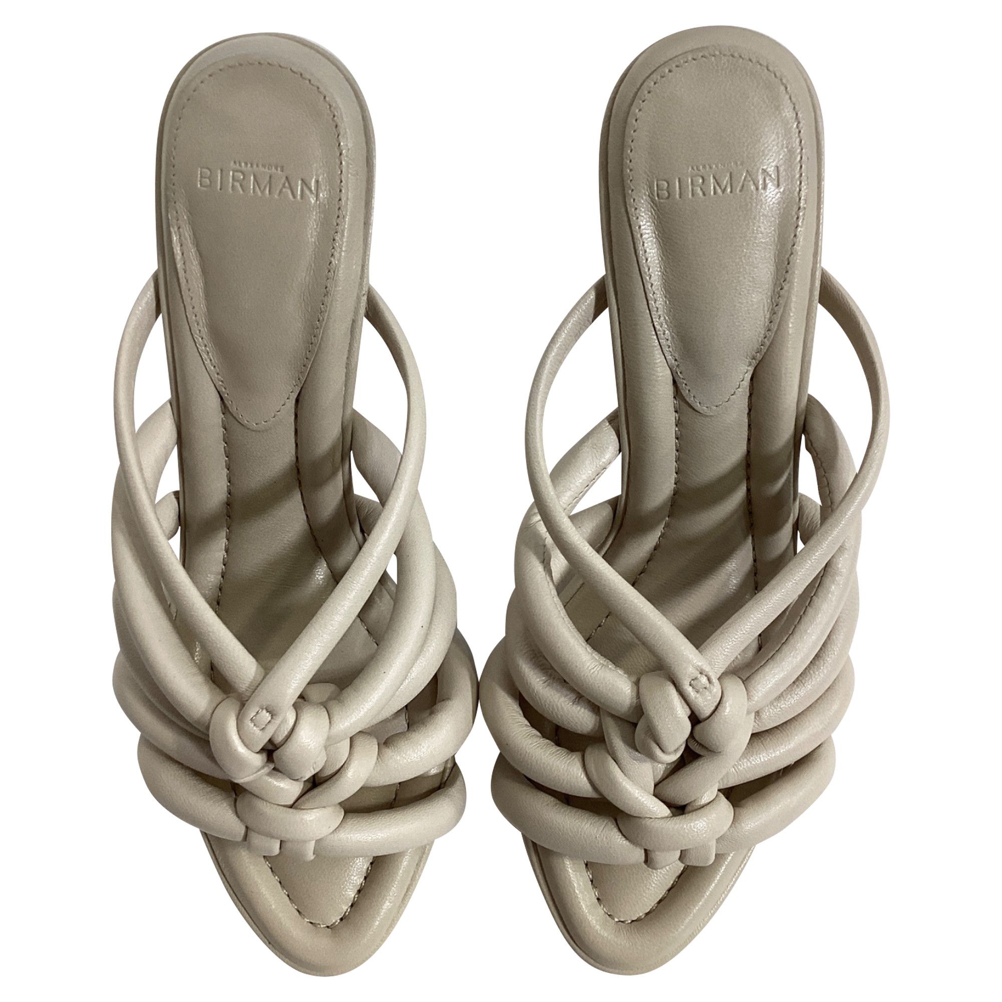 Alexandre Birman Alexandre Birman Maeva 85 Knotted Sandals In Ivory Leather Size US 9 / IT 39 - 6 Thumbnail