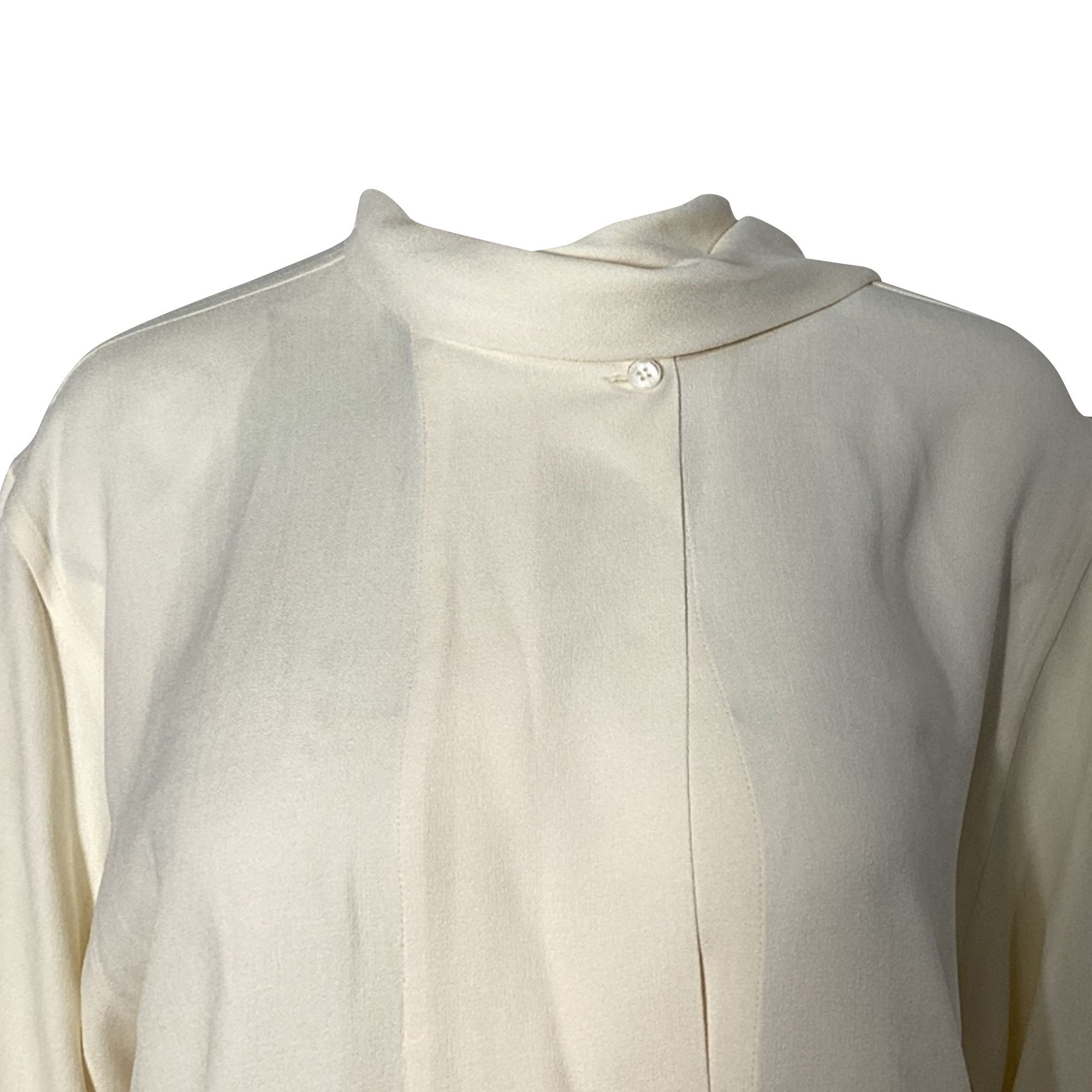 Victoria Beckham Victoria Beckham Scarf Neck Long Sleeve Blouse in Cream Ace Size XS / US 0-2 / IT 36-38 - 4 Thumbnail
