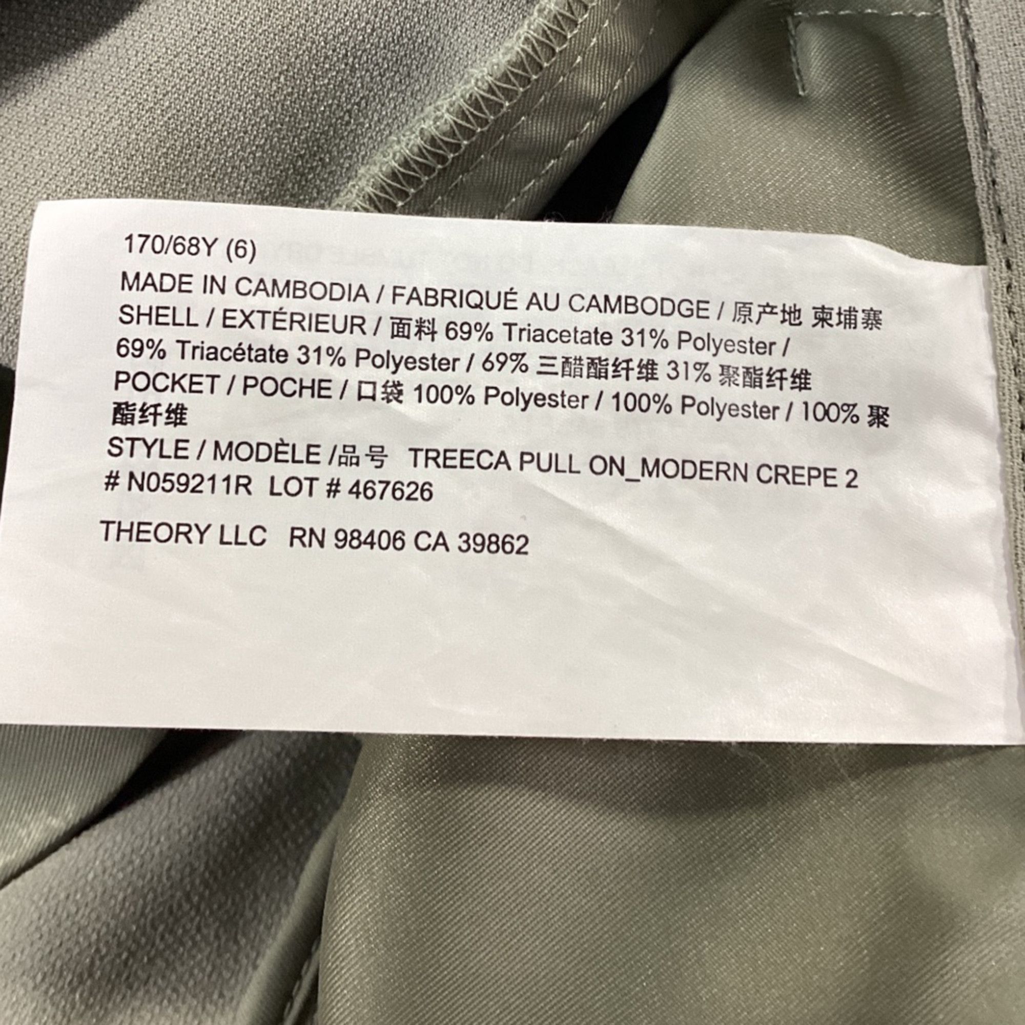 Theory Theory Suit Pants in Green Triacetate Size 24" / US 00 / IT 34 - 4 Thumbnail