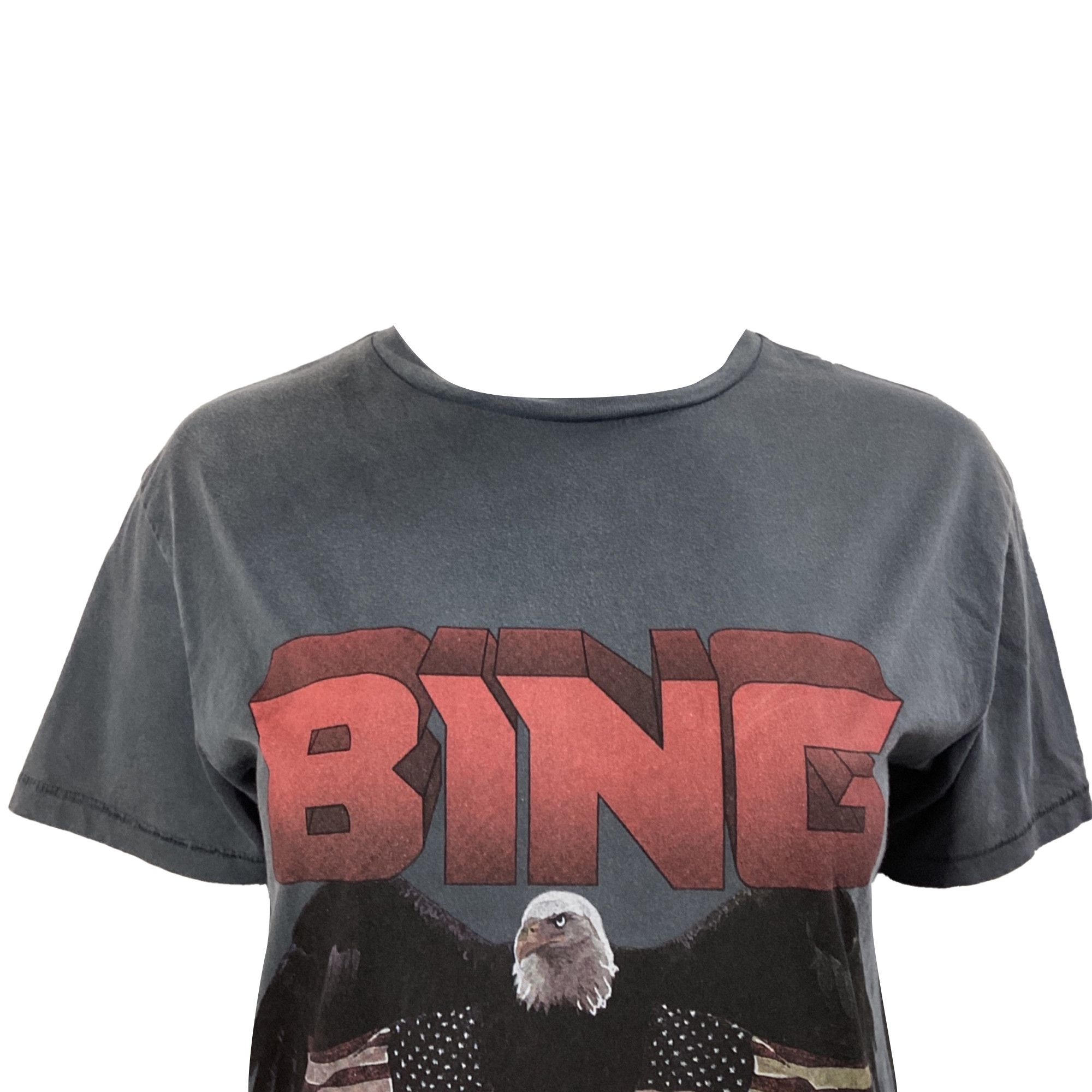 Anine Bing Anine Bing Vintage Logo Print T-shirt in Grey Cotton Size XS / US 0-2 / IT 36-38 - 2 Thumbnail