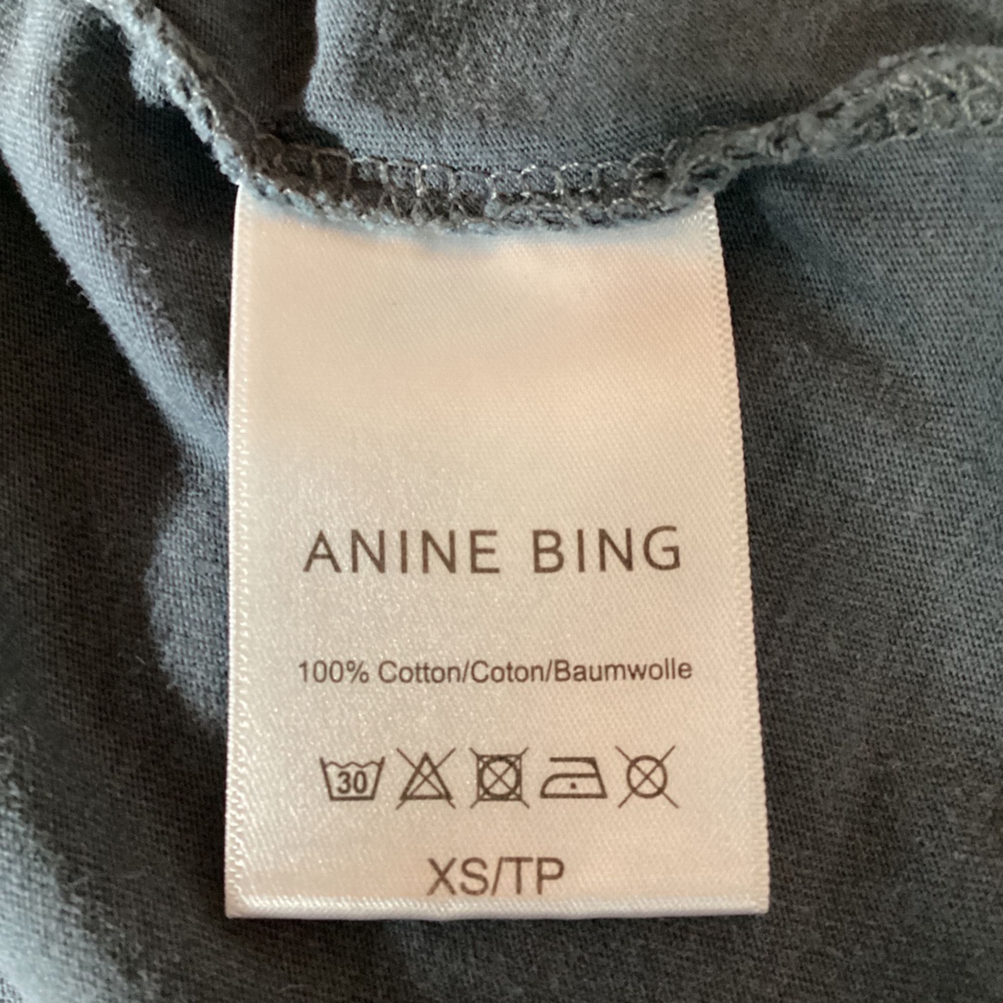 Anine Bing Anine Bing Vintage Logo Print T-shirt in Grey Cotton Size XS / US 0-2 / IT 36-38 - 5 Thumbnail