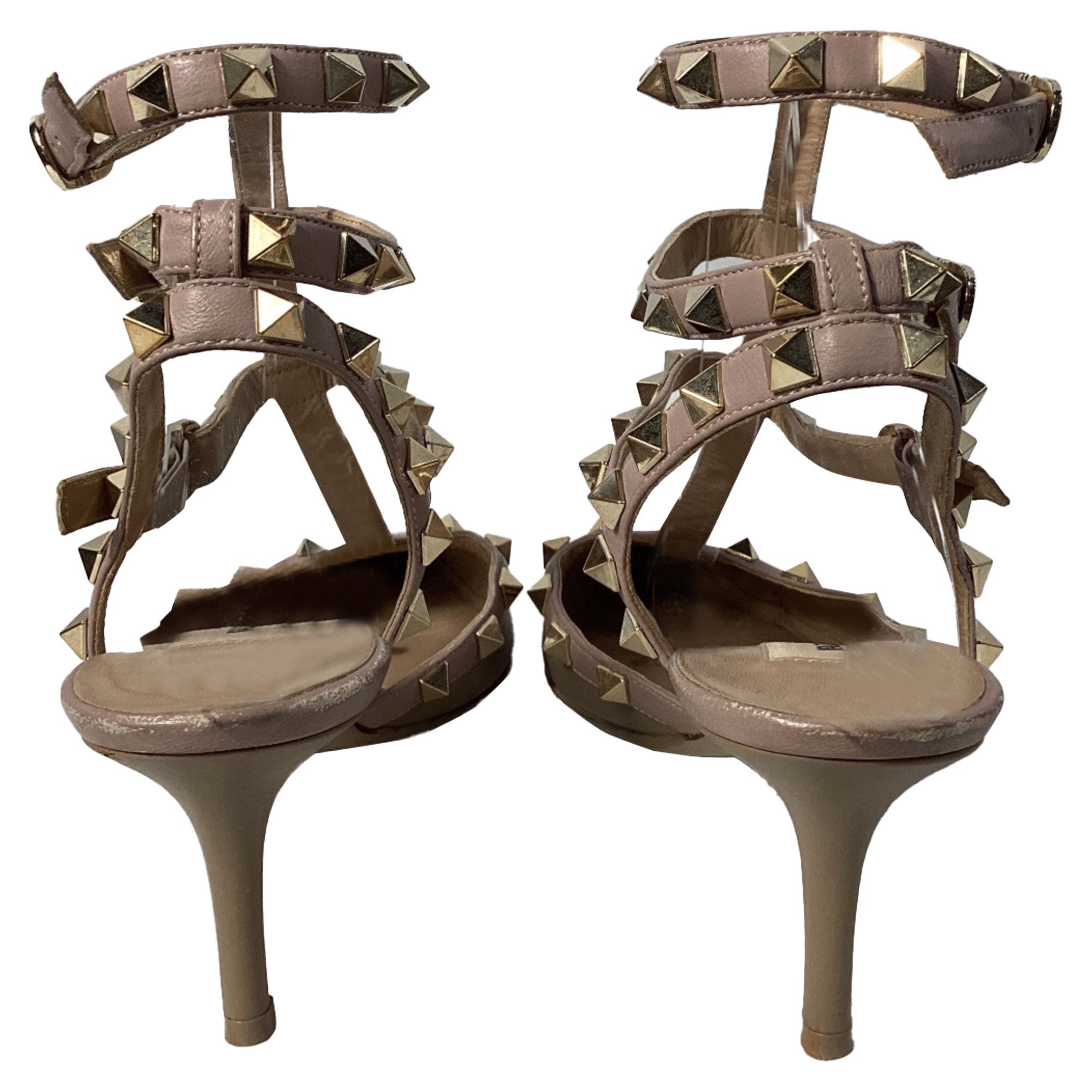 Valentino Valentino Garavani Rockstud Caged Pumps in Brown Leather Size US 8 / IT 38 - 5 Thumbnail