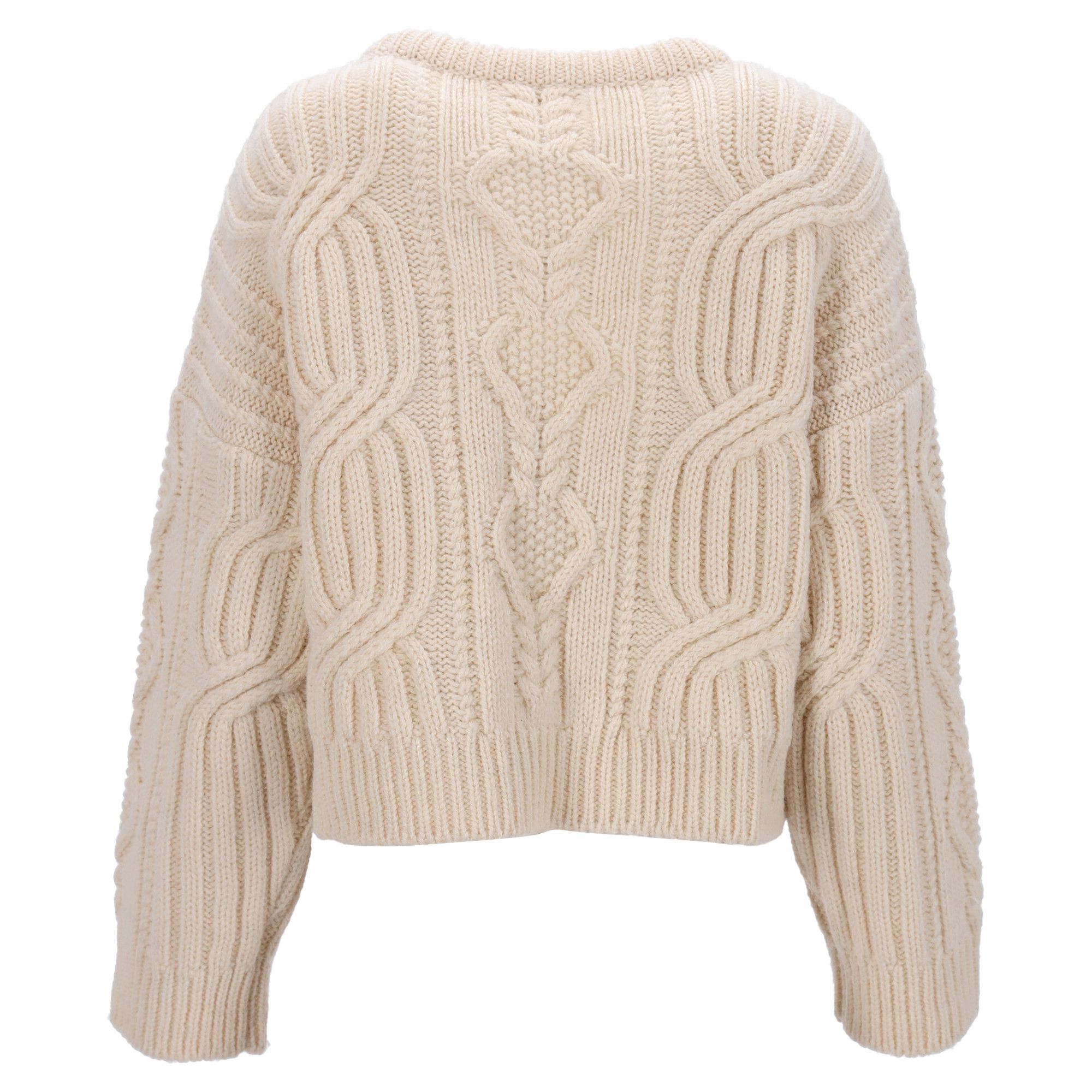 Celine Celine Triomphe Knitted Crewneck Sweater in Cream Wool Size XXS / US 00 / IT 34 - 3 Thumbnail