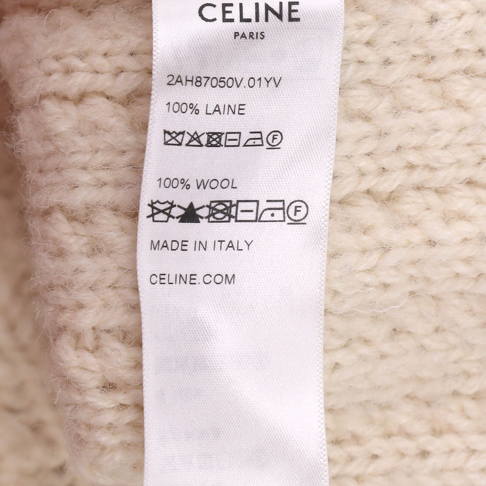 Celine Celine Triomphe Knitted Crewneck Sweater in Cream Wool Size XXS / US 00 / IT 34 - 5 Thumbnail