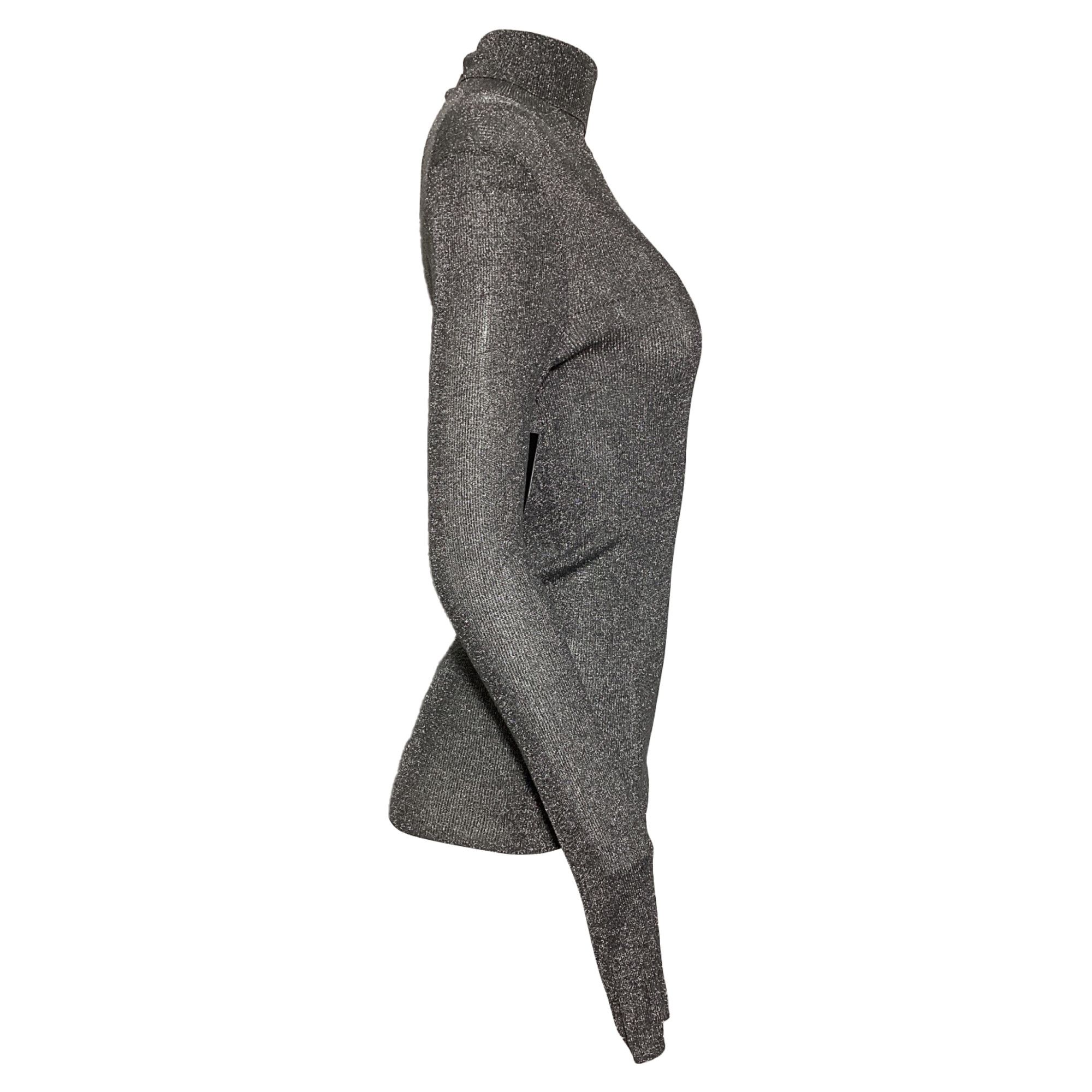 Isabel Marant Isabel Marant Turtleneck Sweater in Metallic Silver Viscose Size XS / US 0-2 / IT 36-38 - 2 Thumbnail