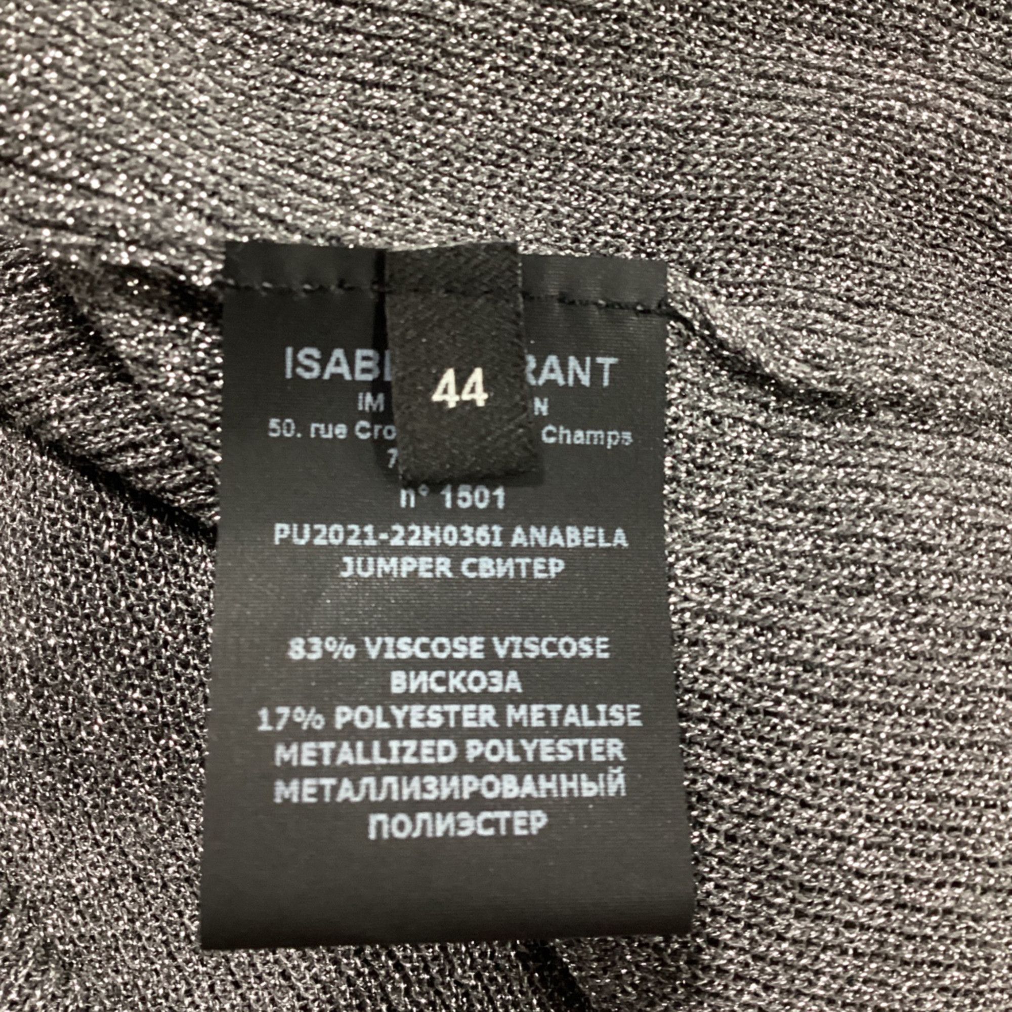 Isabel Marant Isabel Marant Turtleneck Sweater in Metallic Silver Viscose Size XS / US 0-2 / IT 36-38 - 5 Thumbnail