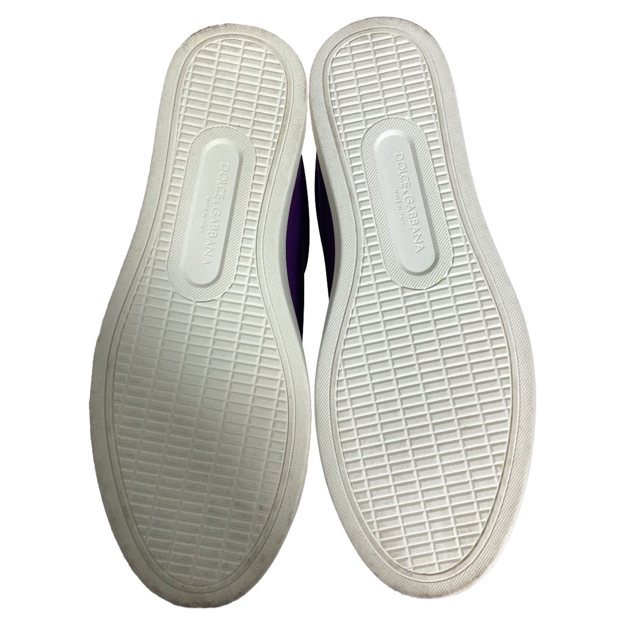 Dolce & Gabbana Dolce and Gabbana Sacred Heart Sneakers in Purple Leather Size US 6 / IT 36 - 6 Thumbnail