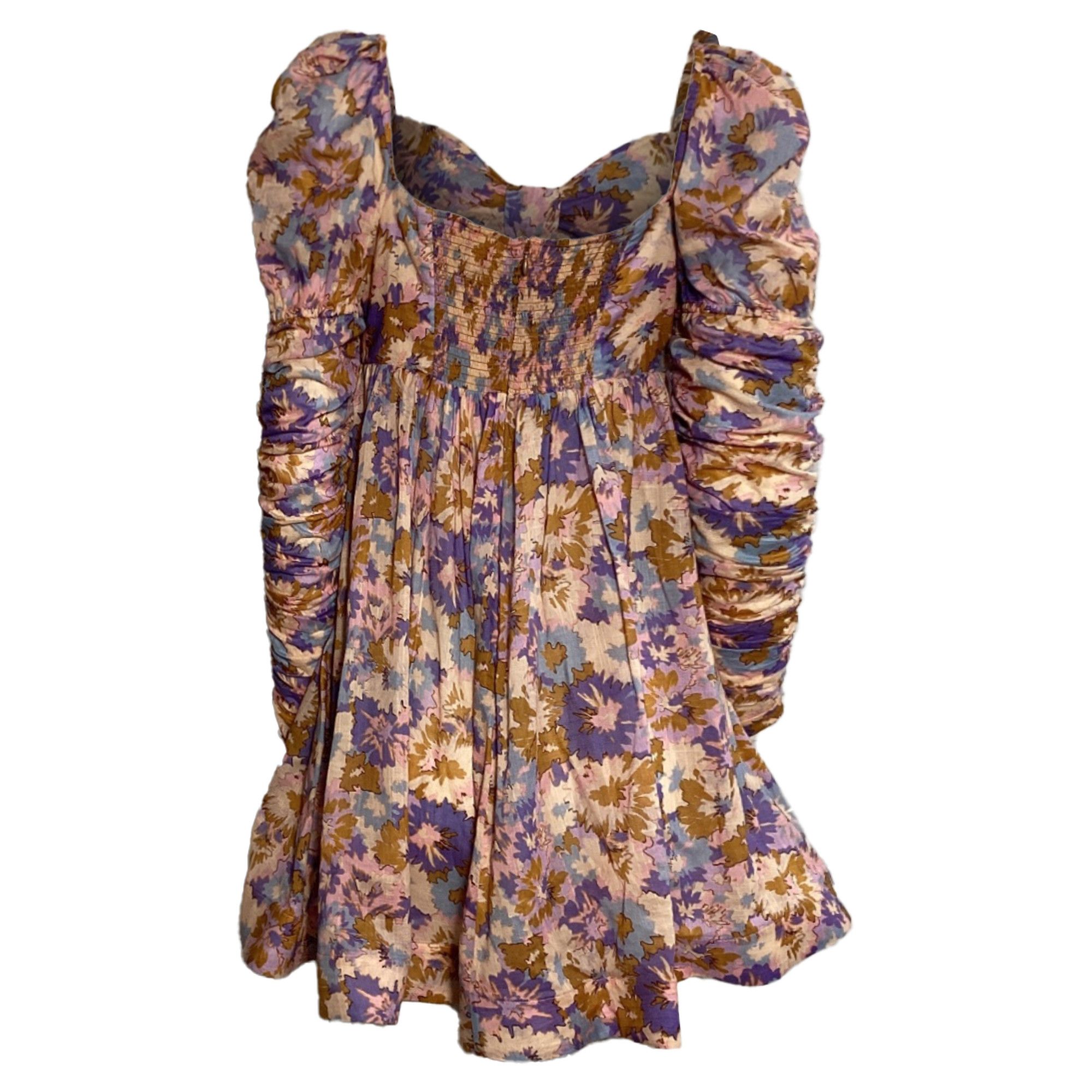 Zimmermann Zimmermann Floral Print Ruched Mini Dress in Multicolor Cot Size XS / US 0-2 / IT 36-38 - 4 Thumbnail