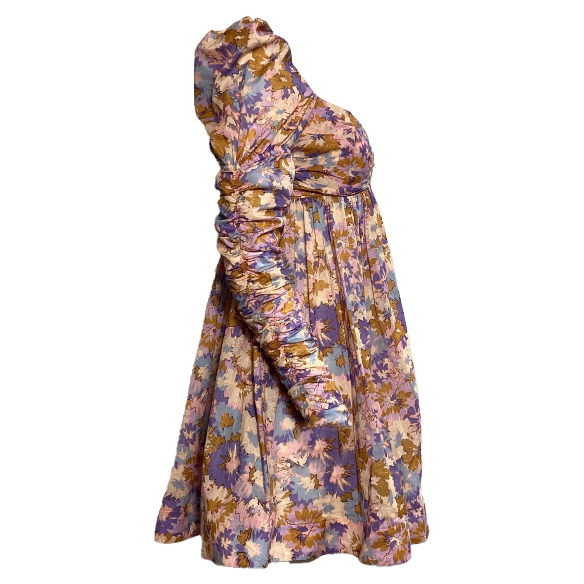 Zimmermann Zimmermann Floral Print Ruched Mini Dress in Multicolor Cot Size XS / US 0-2 / IT 36-38 - 2 Thumbnail