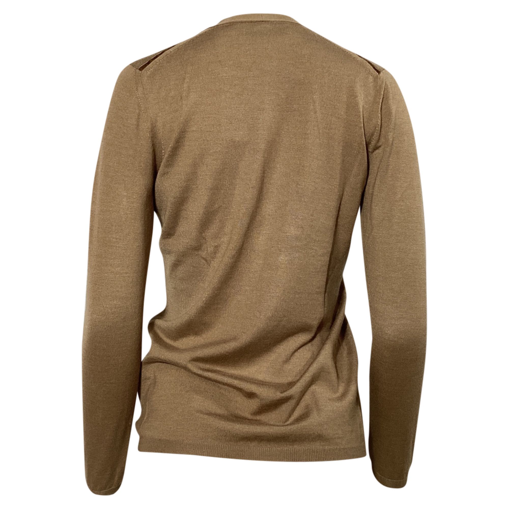 Saint Laurent Paris Saint Laurent V-neck Cardigan in Beige Cashmere Size S / US 4 / IT 40 - 4 Thumbnail
